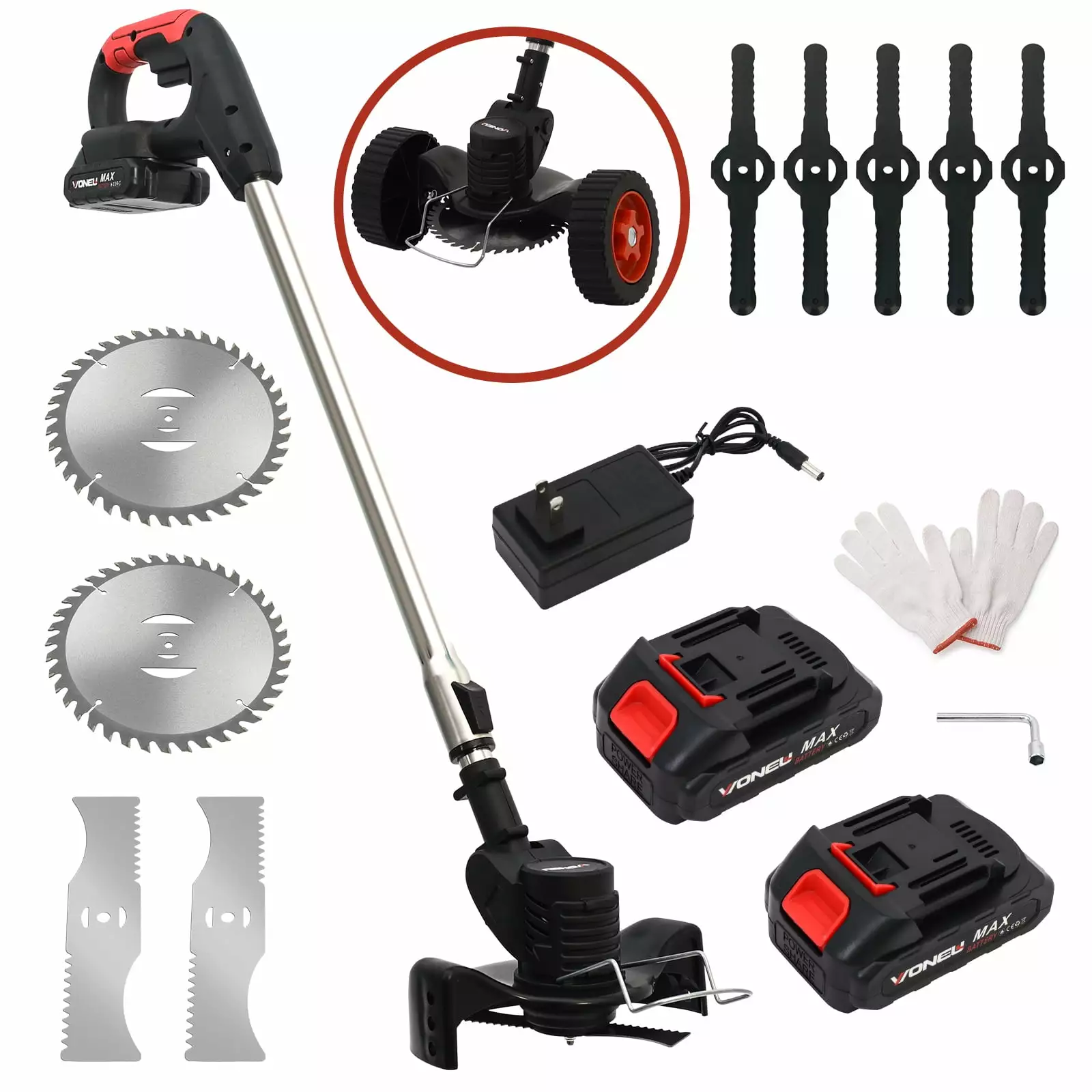 24V 650W Lawn Mover Electric Grass Trimmer Cordless With Batteries. Battery Weed Eater. Electric Weed Wacker. Lawn Mower Cordless Pruning Cutter Weed Wacker Garden Trimming Tool. Black