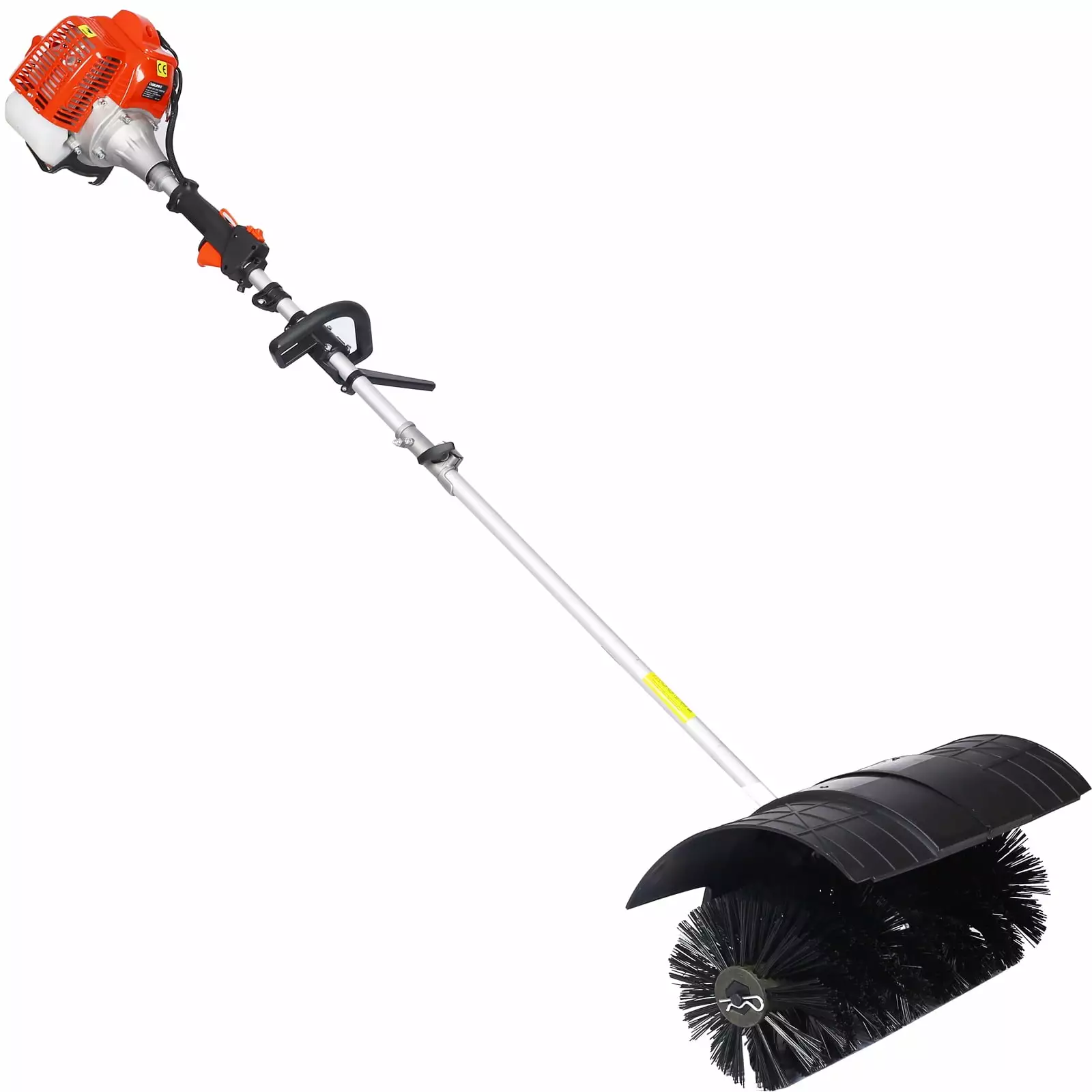 52CC 2-Stroke Broom Sweeper. Walk Behind Handheld Gas Powered Snow Sweeper. Brush Broom Sweeping Machine for Garden Lawn Yard Sidewalk Driveway Snow Cleaning. Broom Brush 21x10 EPA. D9029