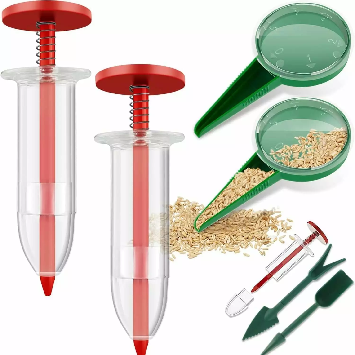 6 PCS Mini Seed Spreader. 2024 New Mini Sowing Seed Dispenser. Small Seed Planter Tool. Manual Seedlings Dibber and Widger Set. Seed Sower Spreader Handheld for Tiny Seeds