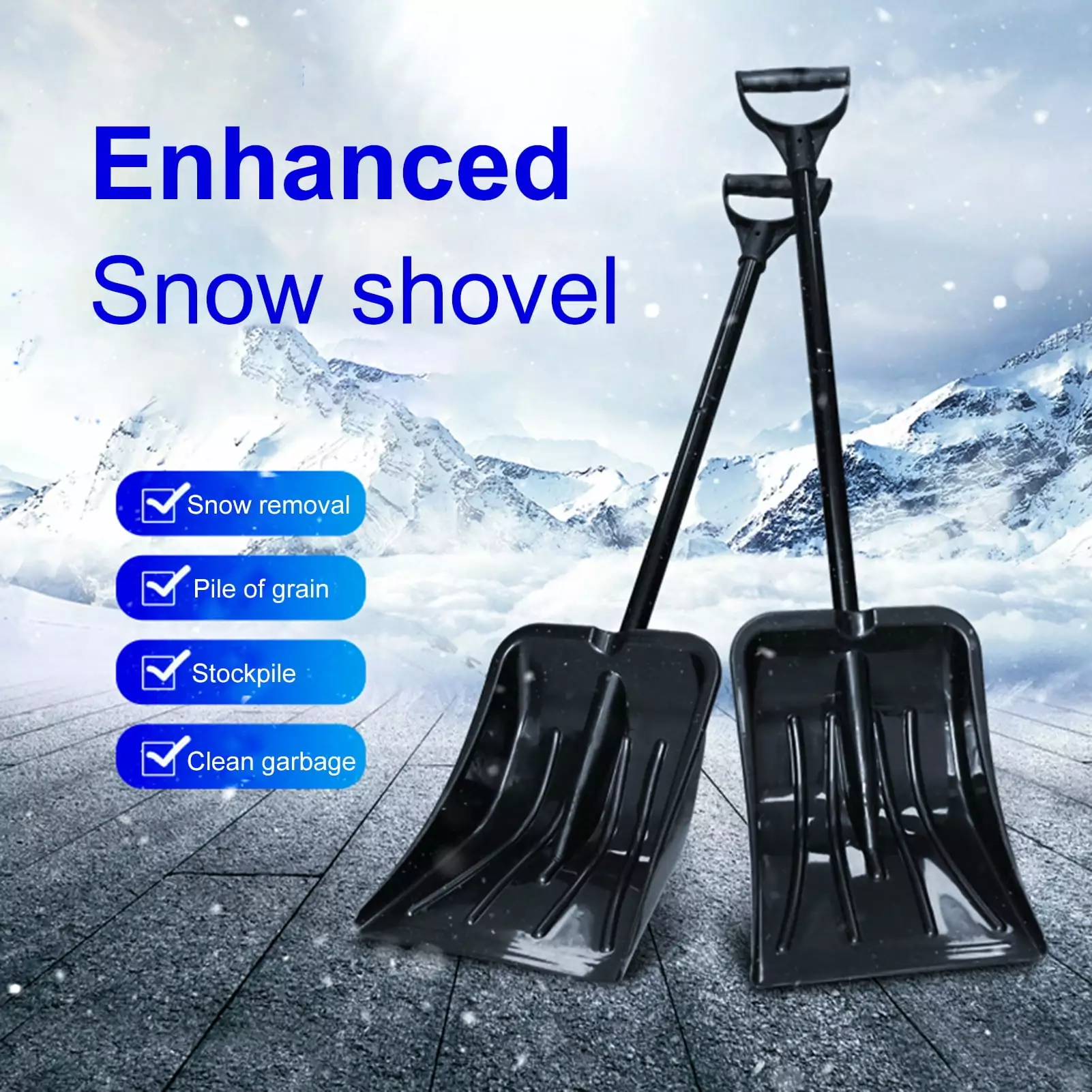 Hesroicy Snow Shovel High Hardness Rust-proof Metal Car Ice Snow Removal Heavy-duty Shovel for Outdoor