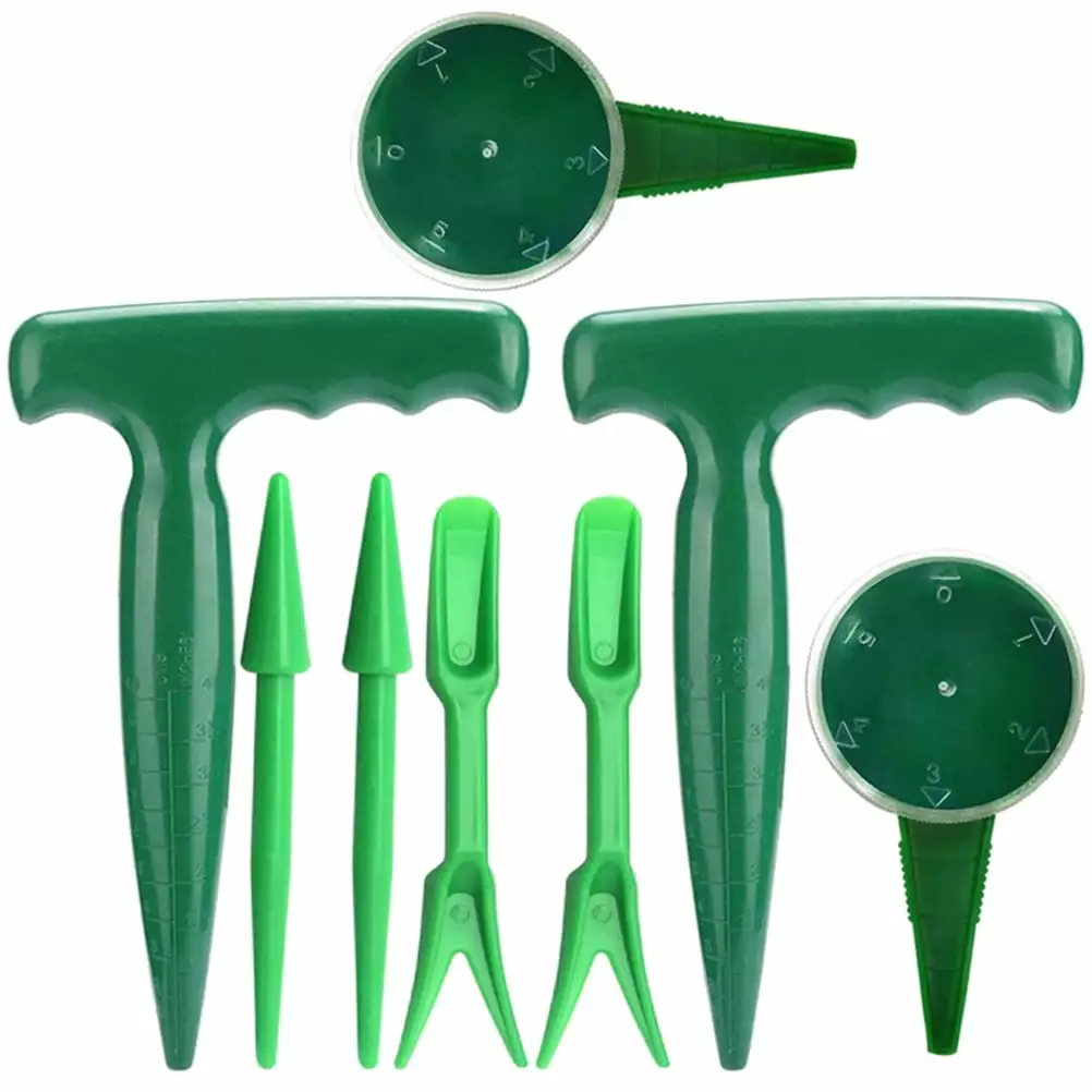 8 Pcs Garden Planter Tool Sowing Seeder Tool Seeder Dial Tool Drop Spreaders for Lawns Seeder Planter