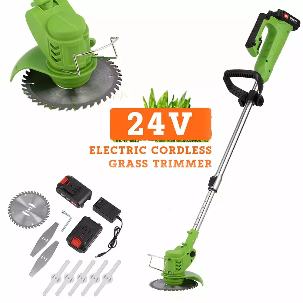 Mascarry 24V 8 inch Electric Cordless Yard Grass Trimmer Lawn Cutter Mower Weed Eater
