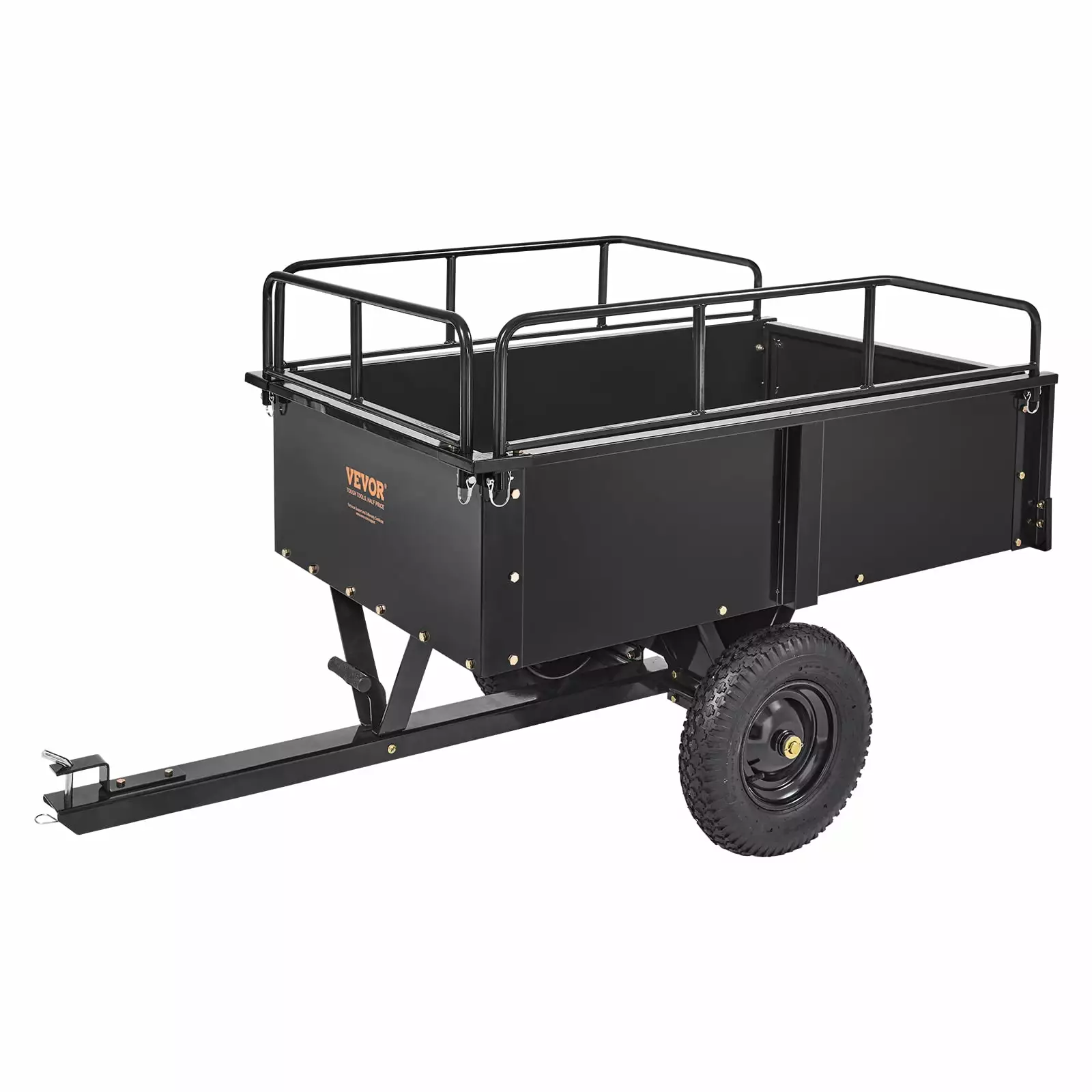 BENTISM Dump Trailer Tow Behind Dump Cart. 750 lbs 15 Cu. Ft. Steel Construction Garden Utility Trailer with Removable Sides