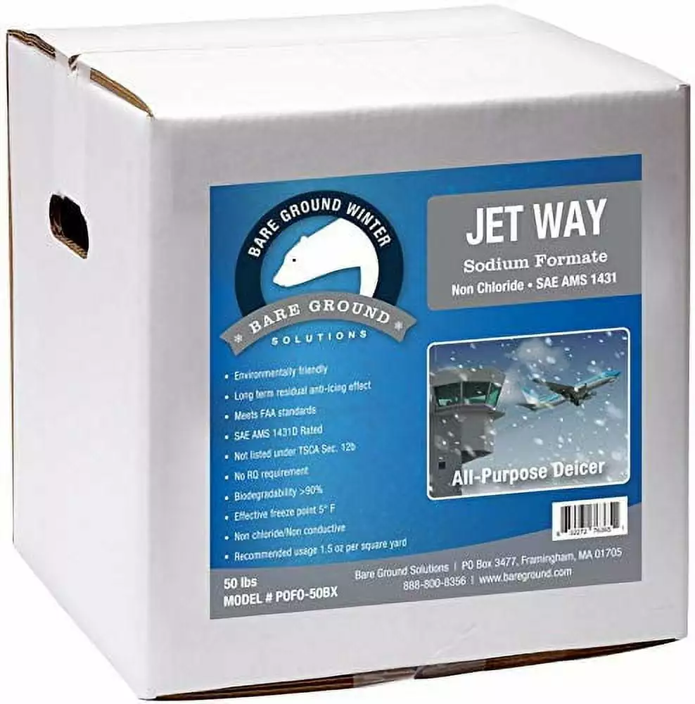 Bare Ground SoFo-50 Jet Way Granular Deicer - Non-Chloride. Non-Conductive. Non-Toxic. Non-Polluting. 50 lbs