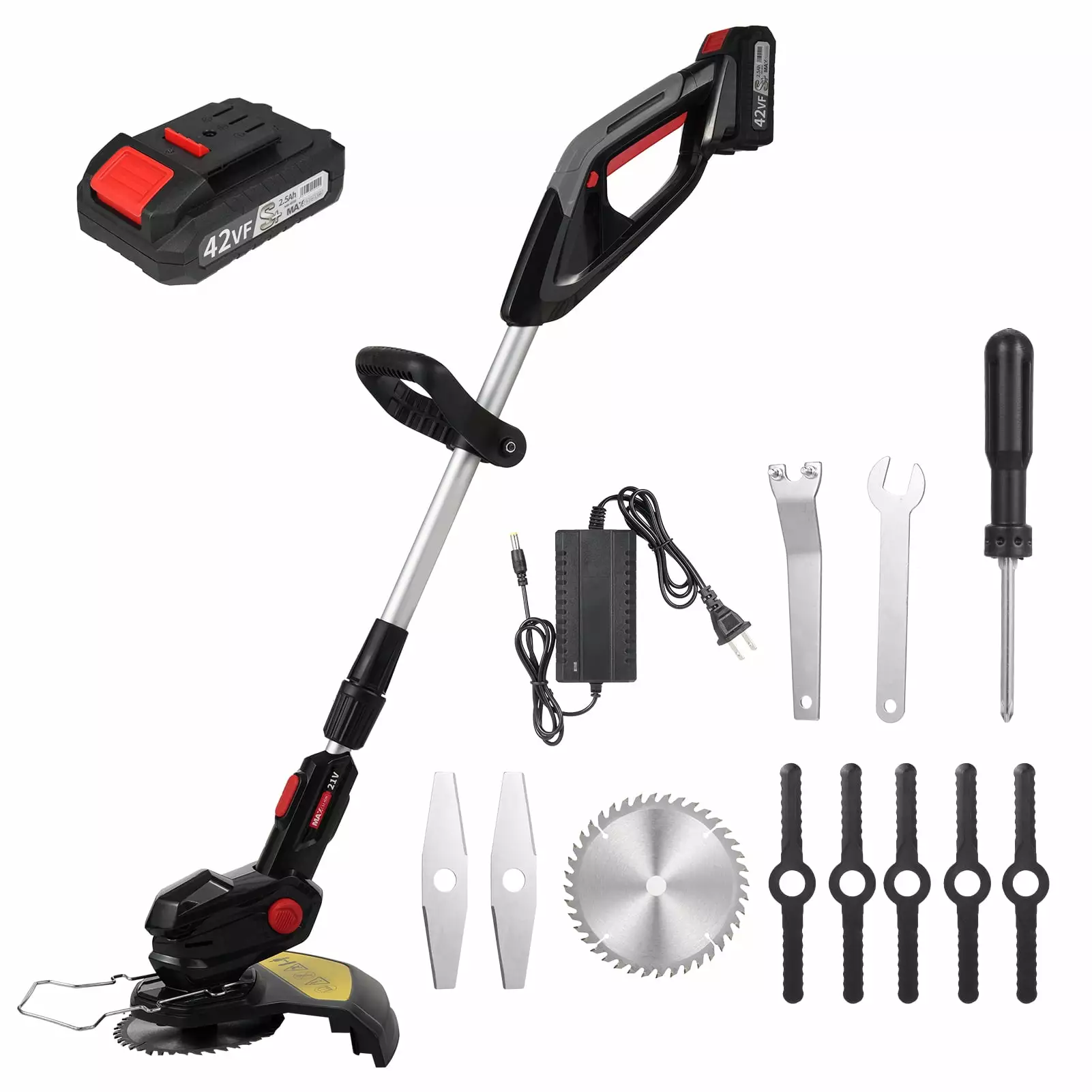 CACAGOO Cordless Weed Eaters Electric Grass Trimmer & Edger. 6 inch Weed Wacker for Garden and Yard