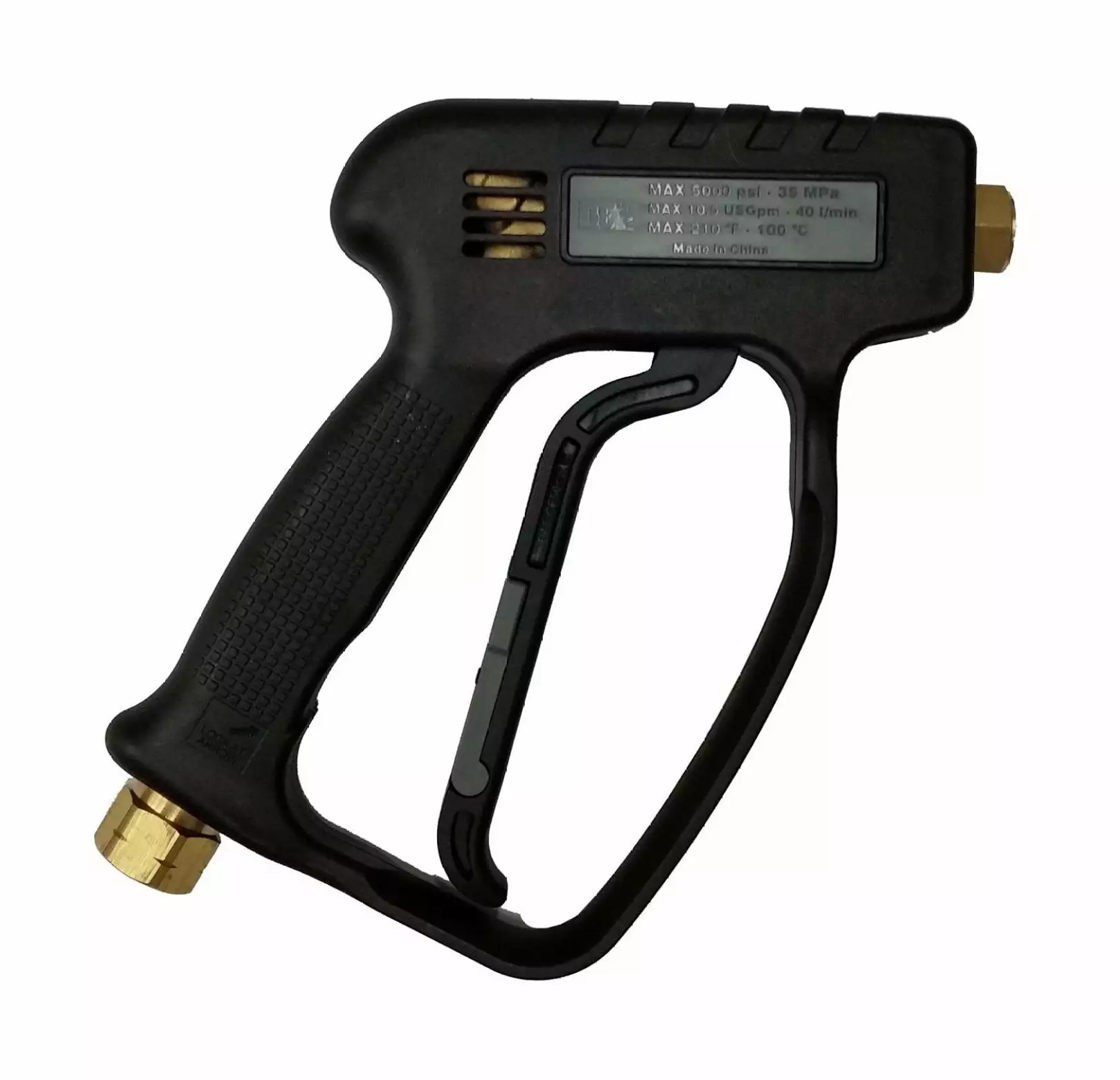 CLkPde 85.202.109 Be Pressure Industrial Spray Gun. Replacement for 85.202.108. 5000 psi. 10.5 GPM. 3/8 FNPT Inlet. 1/4 FNPT Outlet