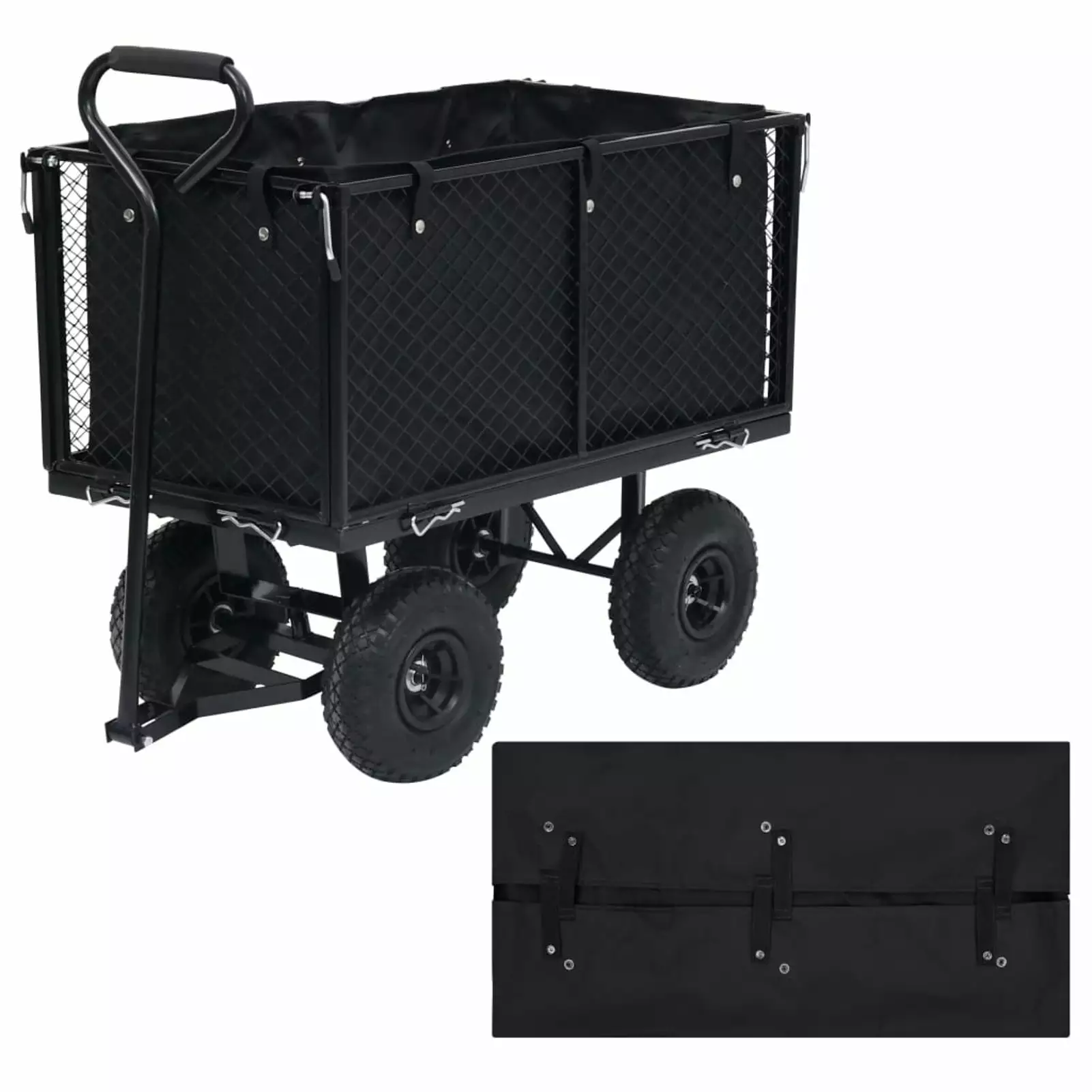 Carevas Garden Cart Liner Black 31.9x16.1x15.7 Fabric