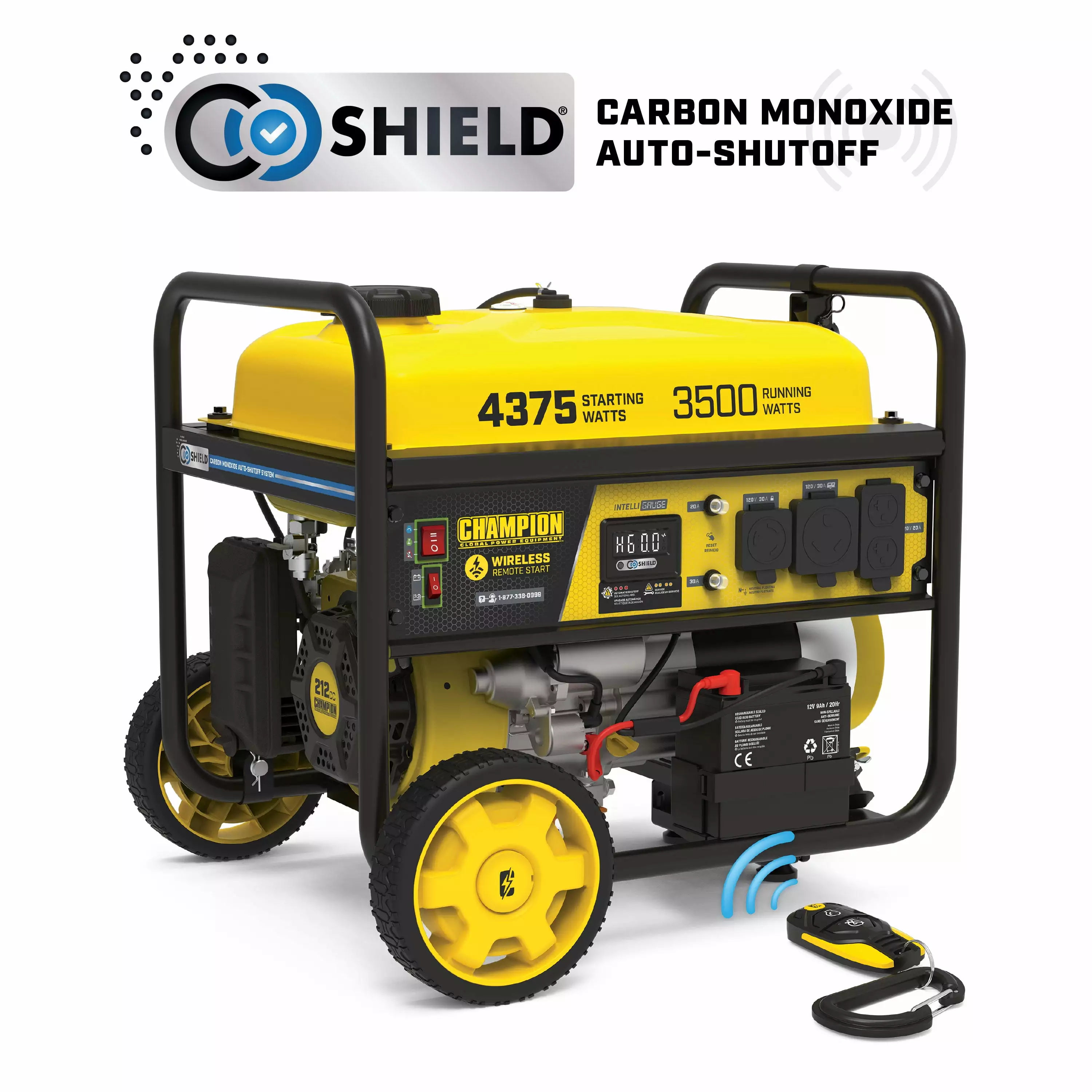 Champion Power Equipment 3500-Watt Travel-friendly Generator with Wireless Remote Start and CO Shield