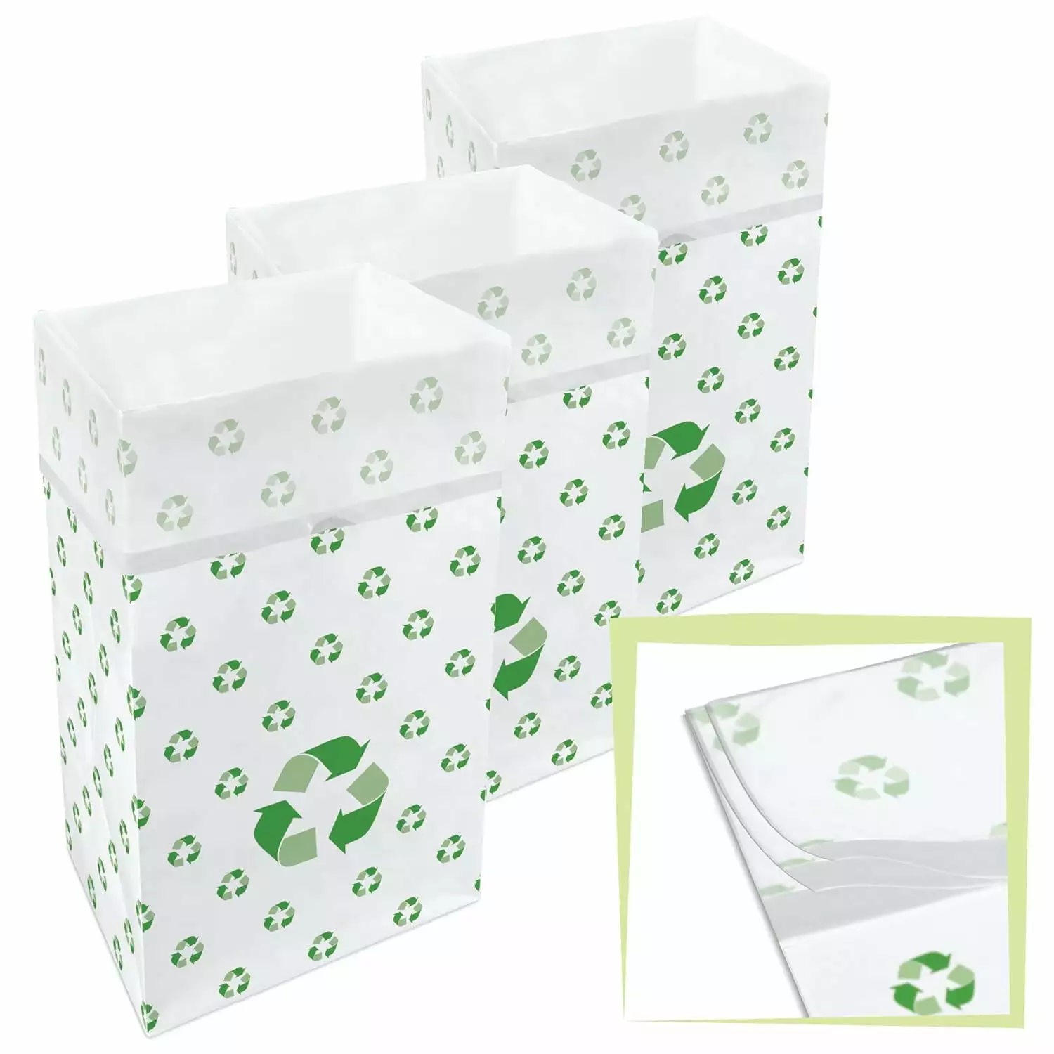 Clean Cubes (Multiliner) 30 Gallon Disposable Trash Cans (3-Pack / Reusable / Recycle)