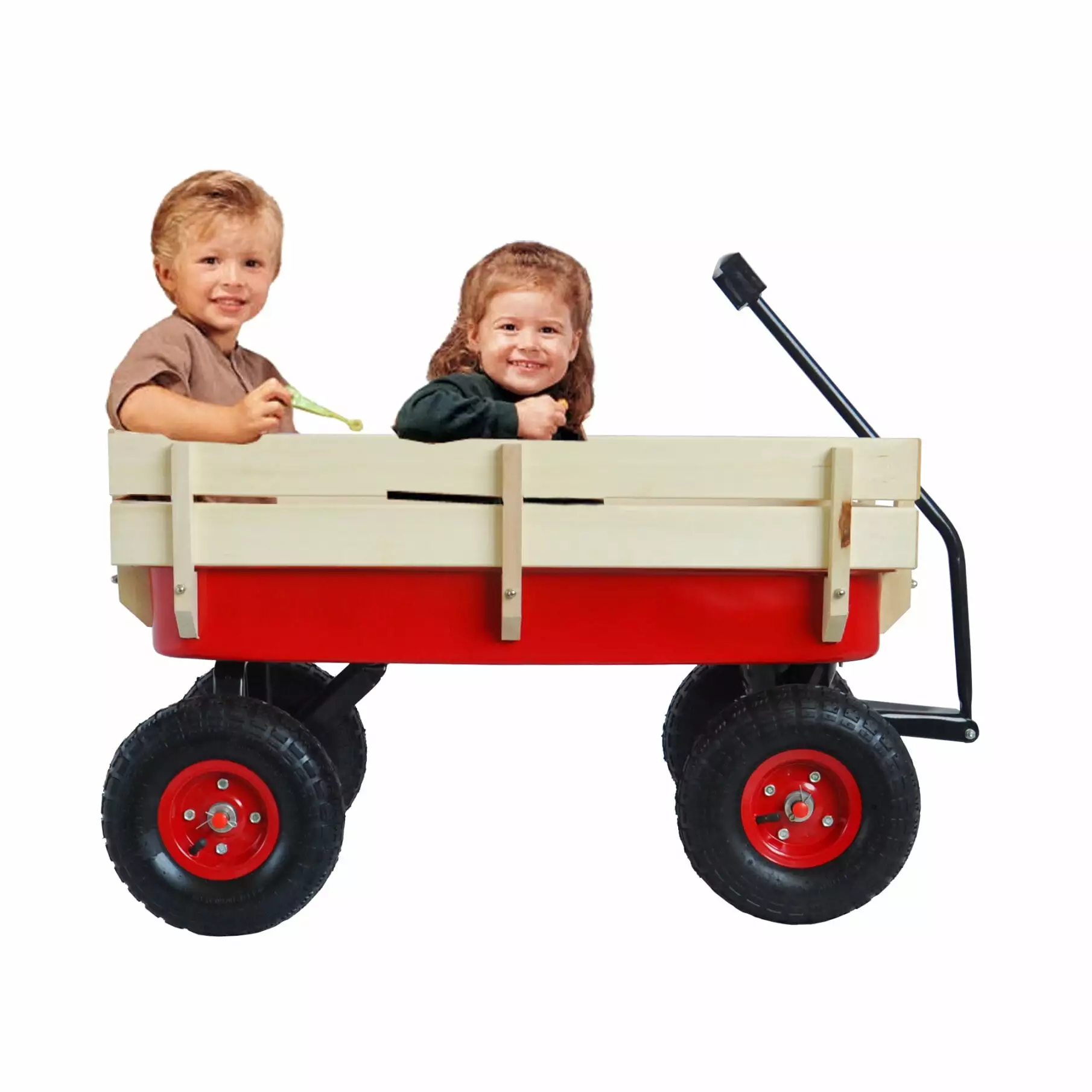 Collapsible Folding Wagon. Push Pull Foldable Beach Wagon Cart with All-Terrain Wheels. Heavy Duty Utility Grocery Wagon for Outdoor Camping Garden Sport Shopping.Red+White