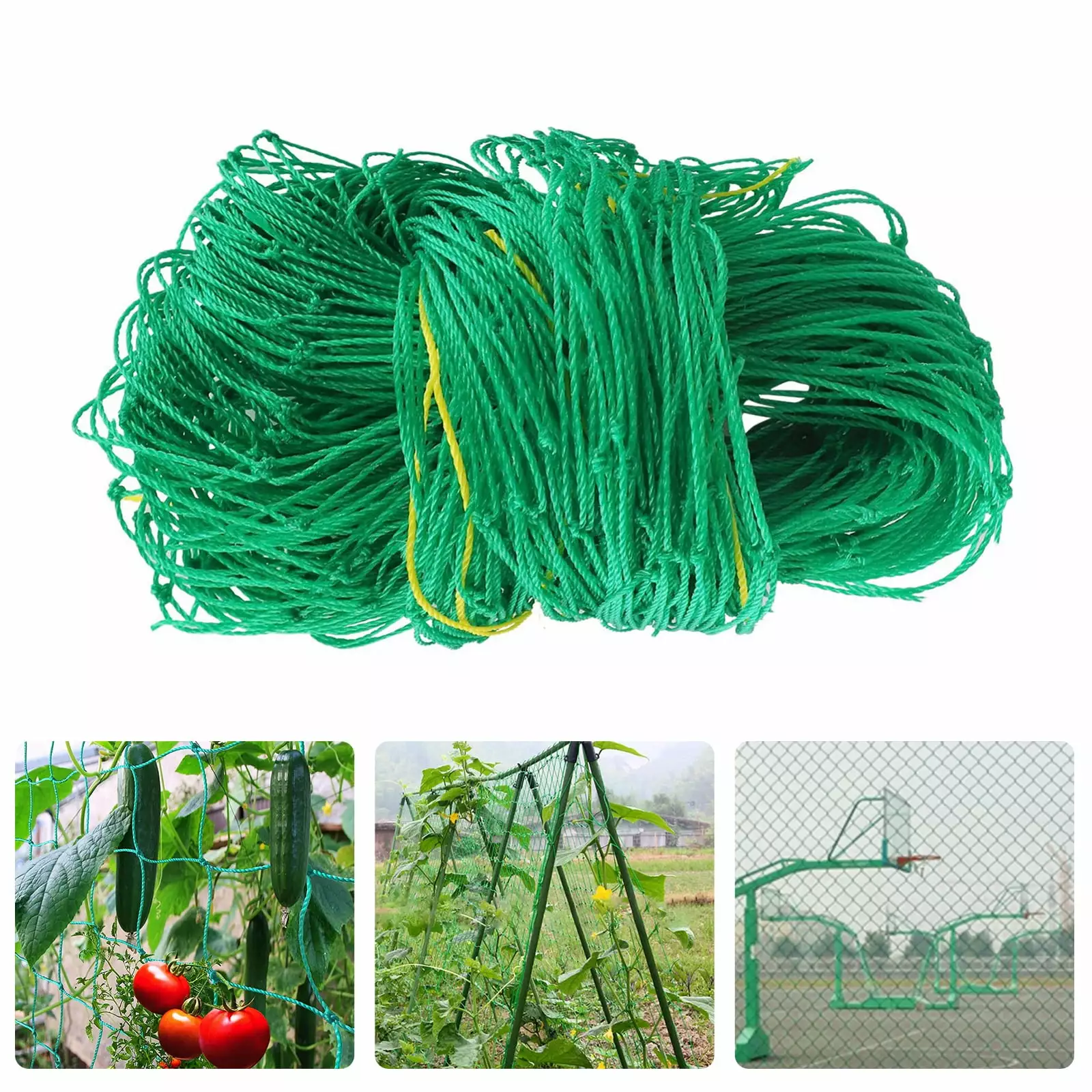 EEEkit Garden Plant Trellis Netting. 12' x 6' Heavy-Duty Nylon Flexible String Climbing Plant Support Vine Net Grow Net. Green