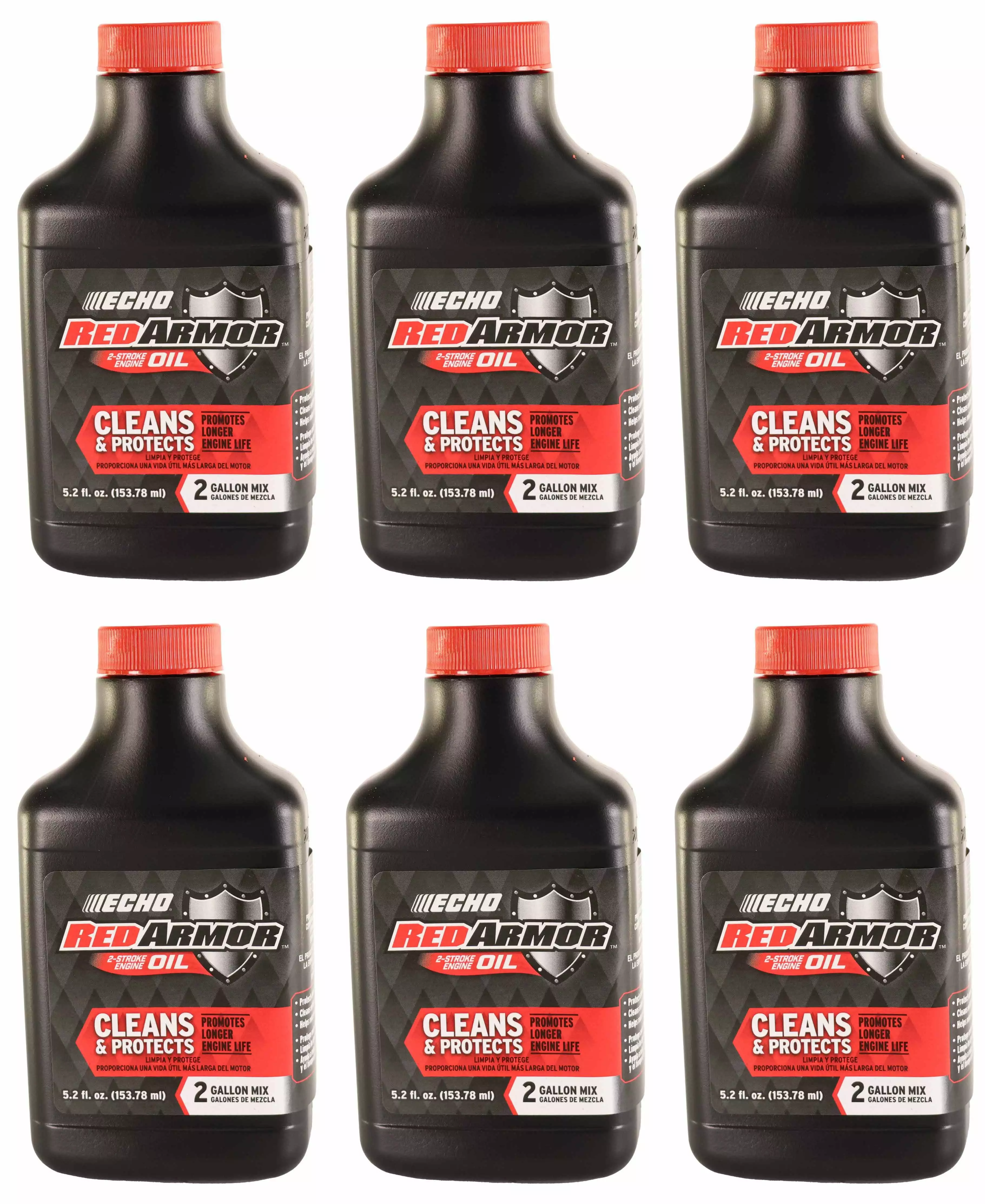 Echo Original Equipment 6-PACK Red Armor 2-Cycle Engine Oil (5.2 fl oz Bottle) - 6550002
