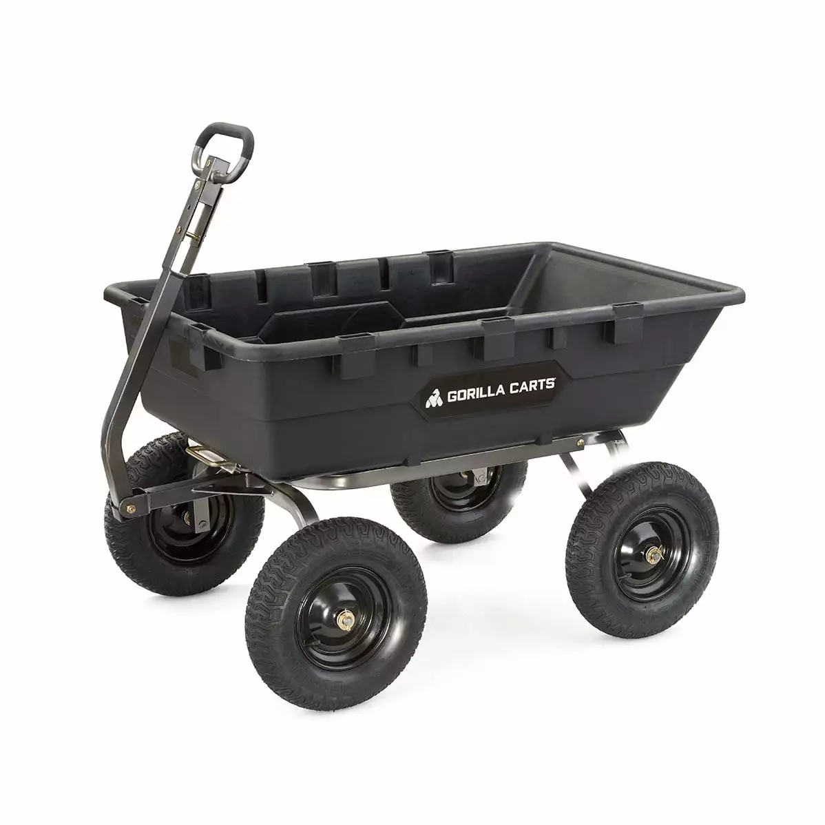 Gorilla Carts Heavy Duty Poly Yard Dump Cart Garden Wagon with 16 Tires