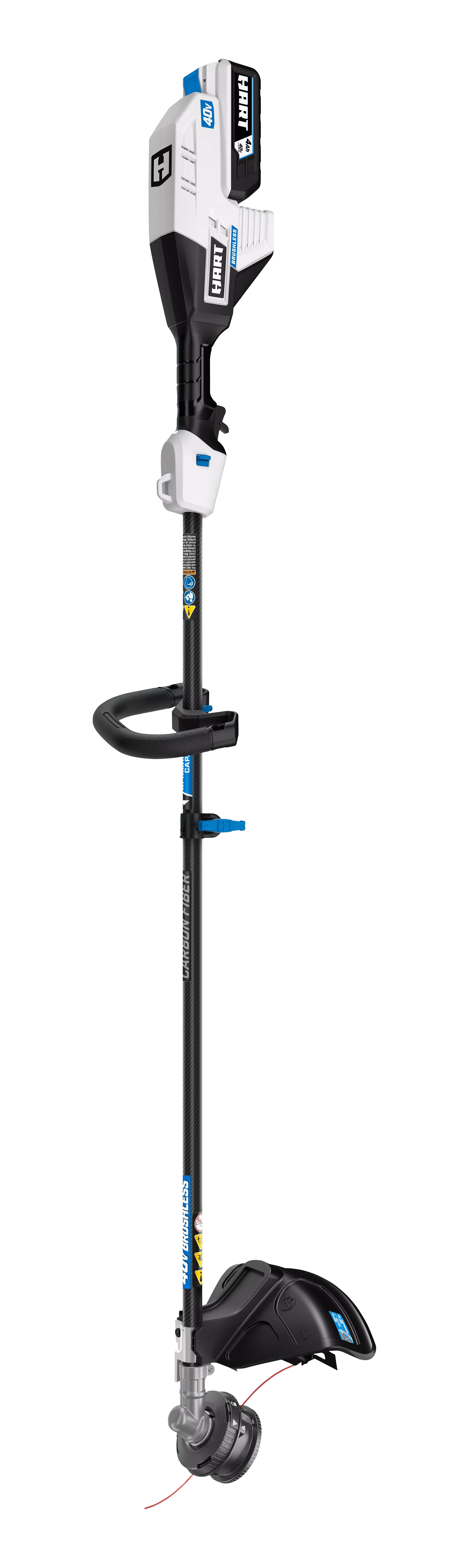 HART 40-Volt 15-inch SUPERCHARGE Carbon Fiber Shaft String Trimmer Kit. (1) 4.0 Lithium-Ion Battery