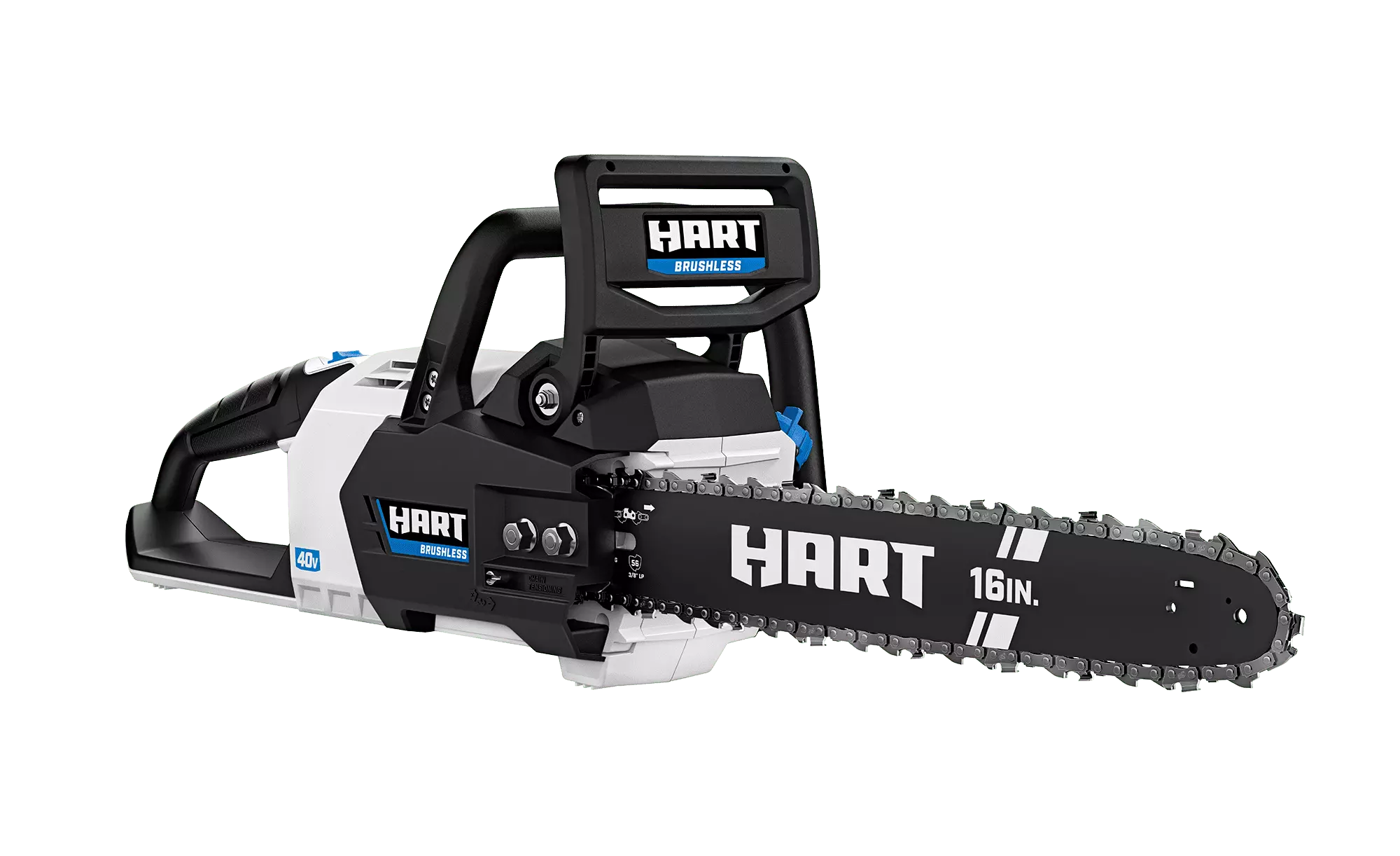 HART 40-Volt 16-inch SUPERCHARGE Battery-Powered Brushless Chainsaw Kit. (1) 4.0 Ah Lithium-Ion Battery
