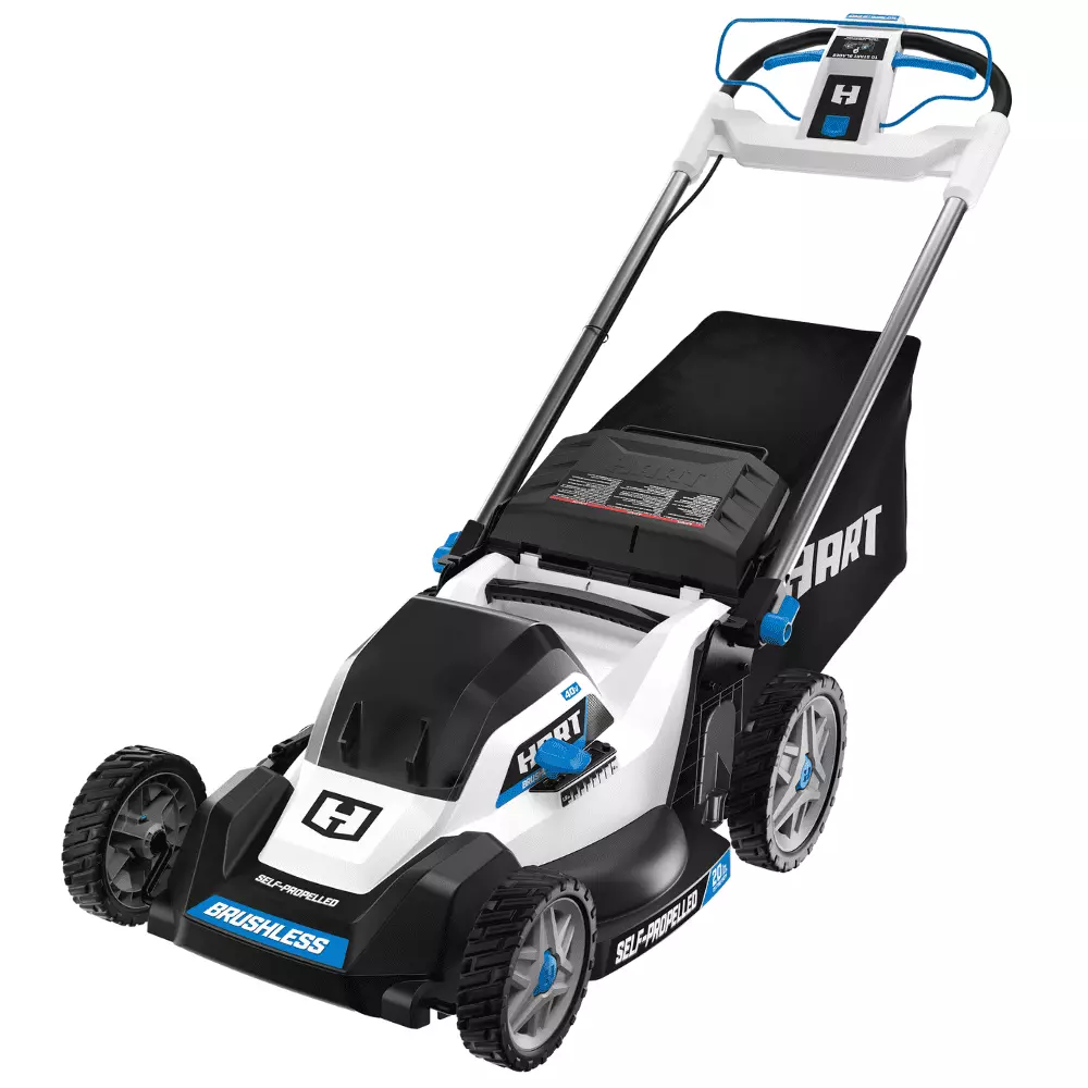 HART 40-Volt 20-inch Self-Propelled Battery-Powered Brushless Mower Kit ...