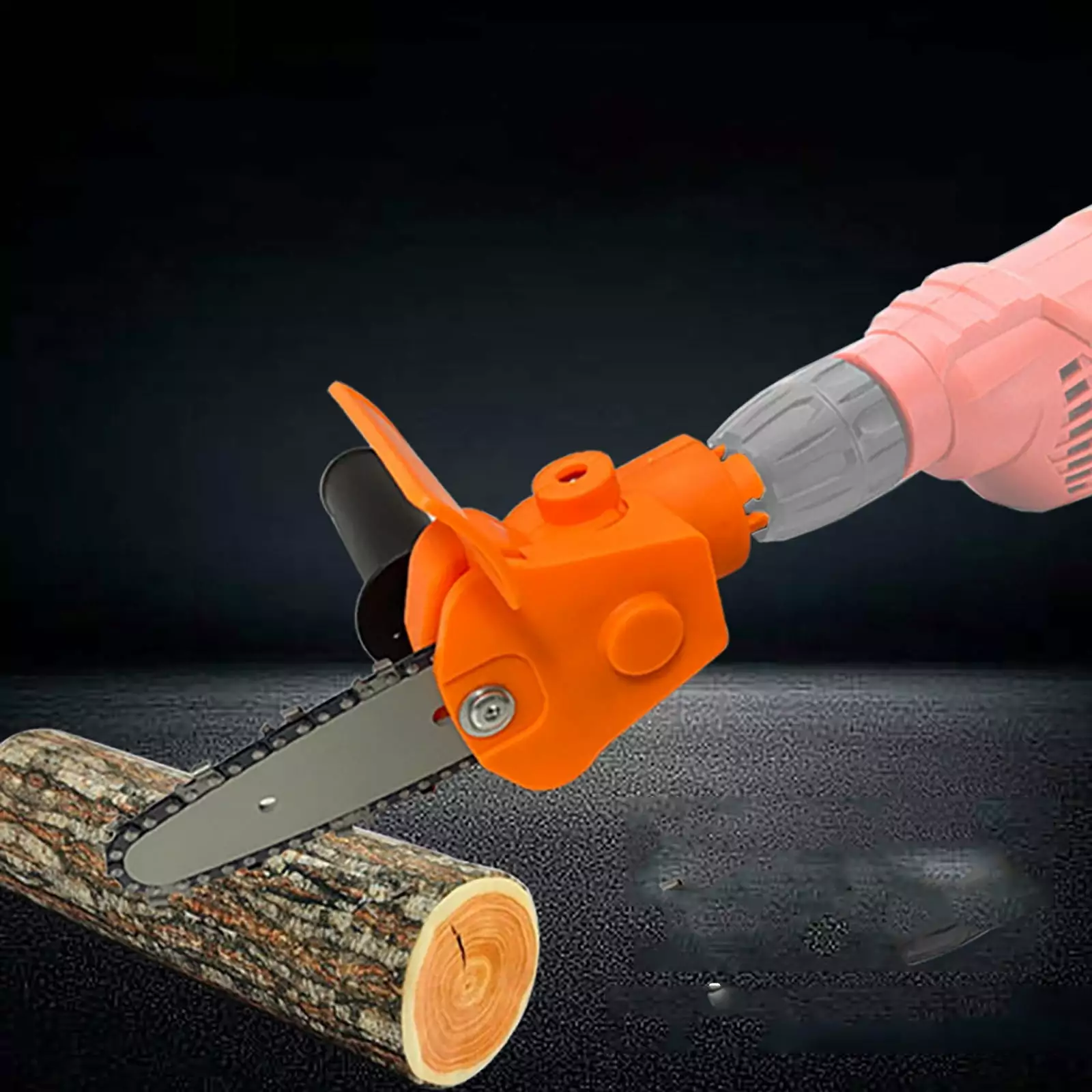 JPENG Tool Set Electric Drill Chainsaw. 4 In Power Drill Converts To Chainsaw Drill Attachment. Chainsaw Drill Attachment With Wrench And Chain For 6-13mm 3-Jaw Collet Drills