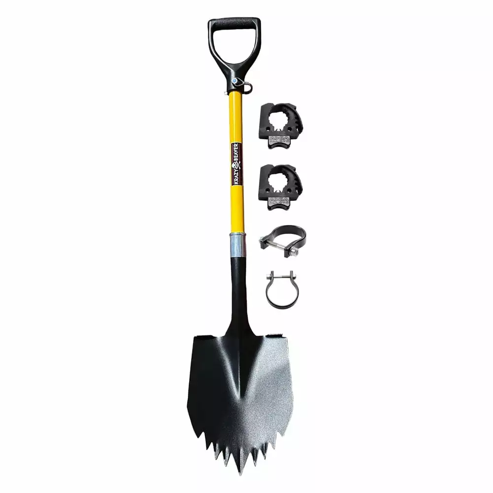 Krazy Beaver Super Shovel with Axia Alloys Mount Kit 1.75 Silver/Yellow