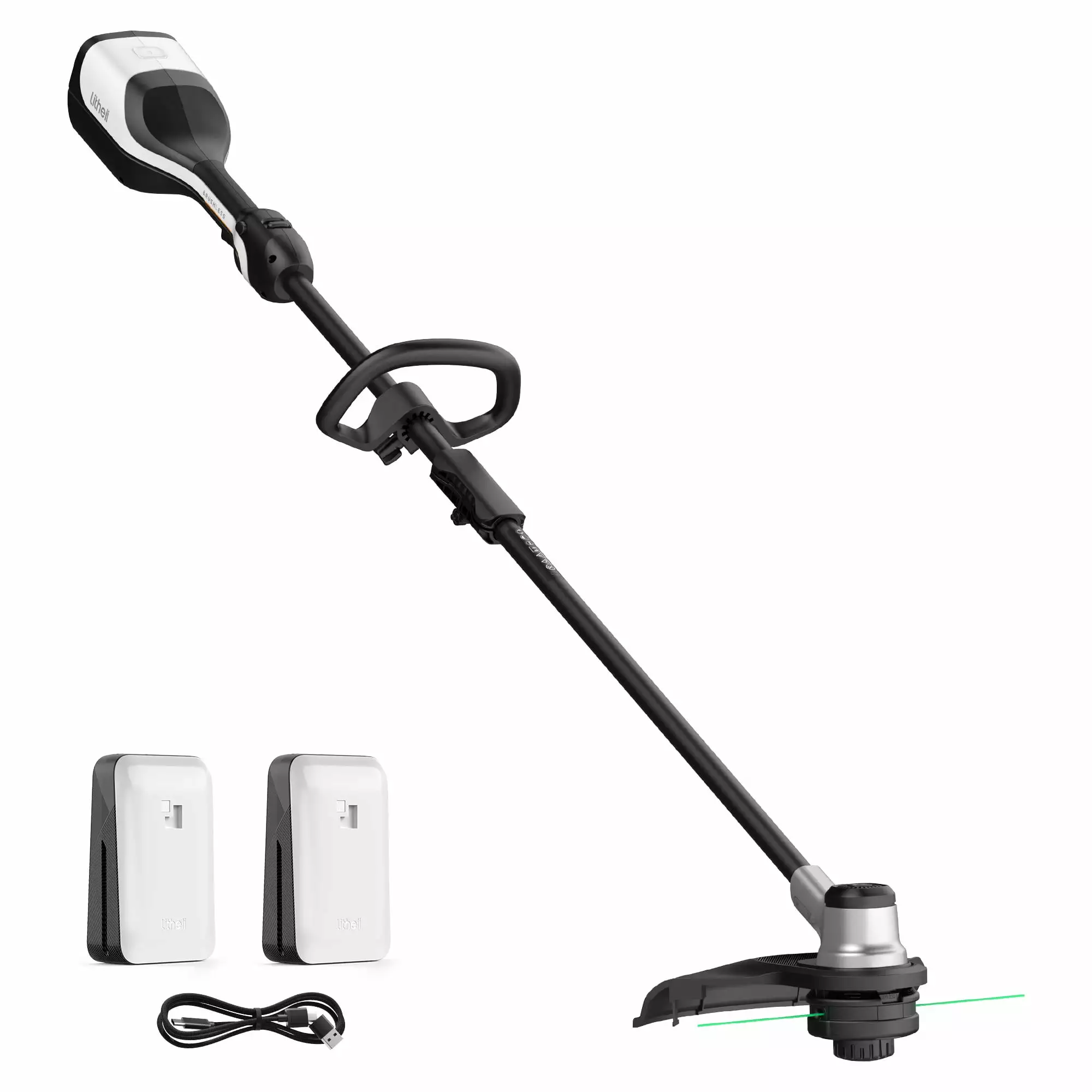 Litheli 40V(2x20V) 14 Brushless Cordless String Trimmer. Battery Powered 2 in 1 Grass Trimmer with 2.5Ah Battery