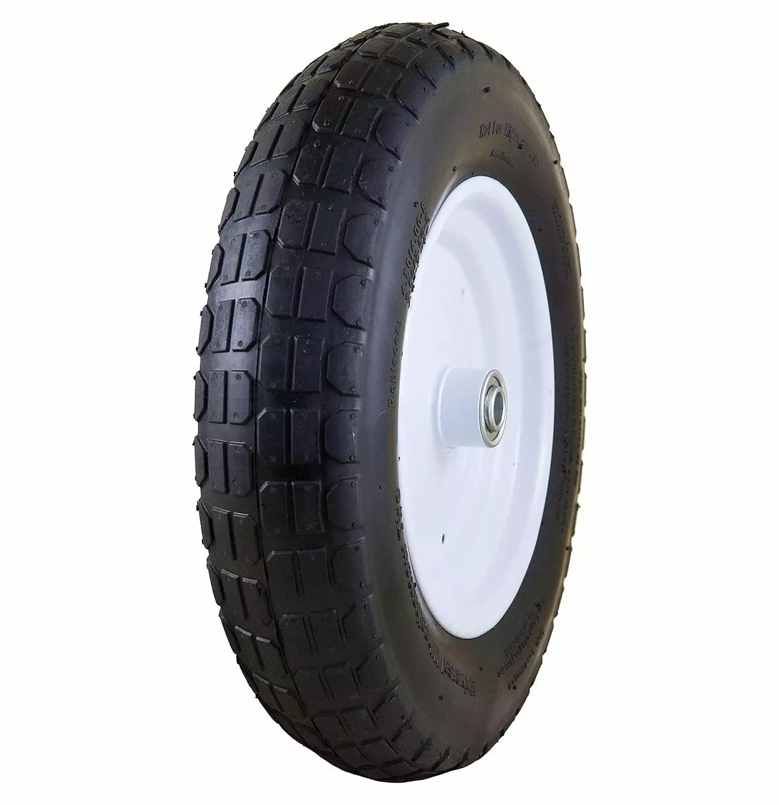 Marathon 14.5 Universal Replacement Wheelbarrow Wheel with Modifyer Kit. Black