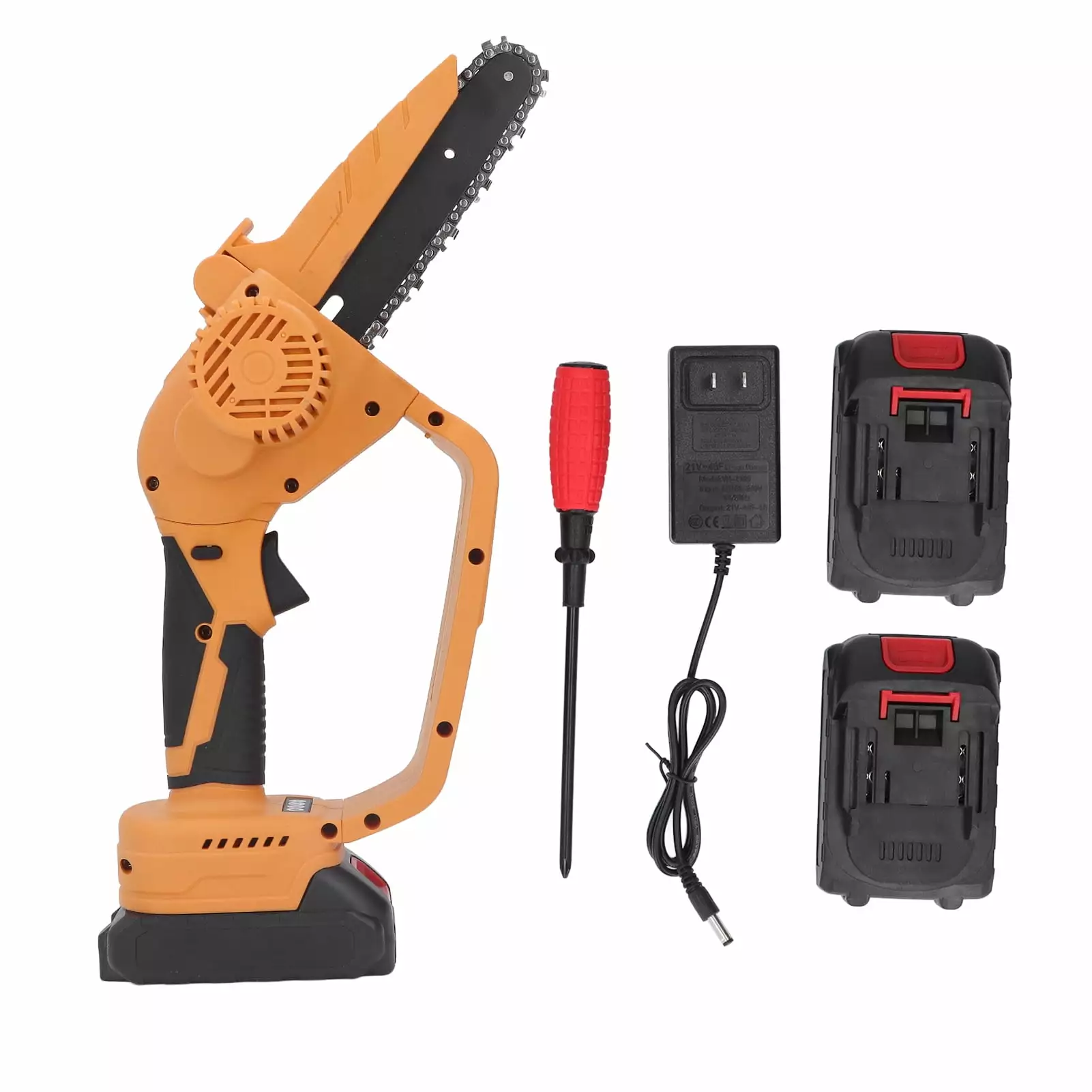 Mini Chainsaw Cordless Rechargeable Handheld Travel-friendly Electric Chainsaw with Battery for Garden Orchard US Plug AC100 240V