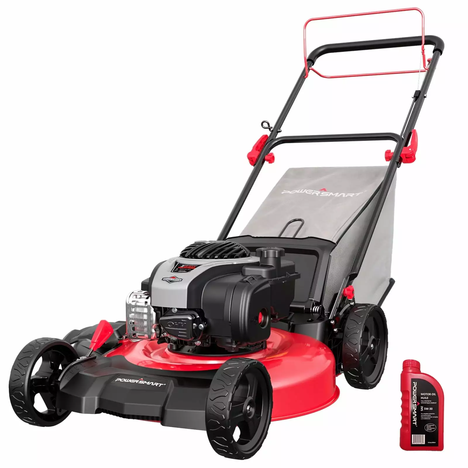 POWERSMART 21 inch Self Propelled Lawn Mower 140cc Briggs Stratton Engine 3 in 1 Gas Powered 6 Position Height Adjustment 8 Inch Rear Wheels fdb860b0 d45d 41ad a1f1 0c5760718297.e0157b077d7d5d7034e6f7825aa71973 Outdoor Power Equipment & Garden Tools