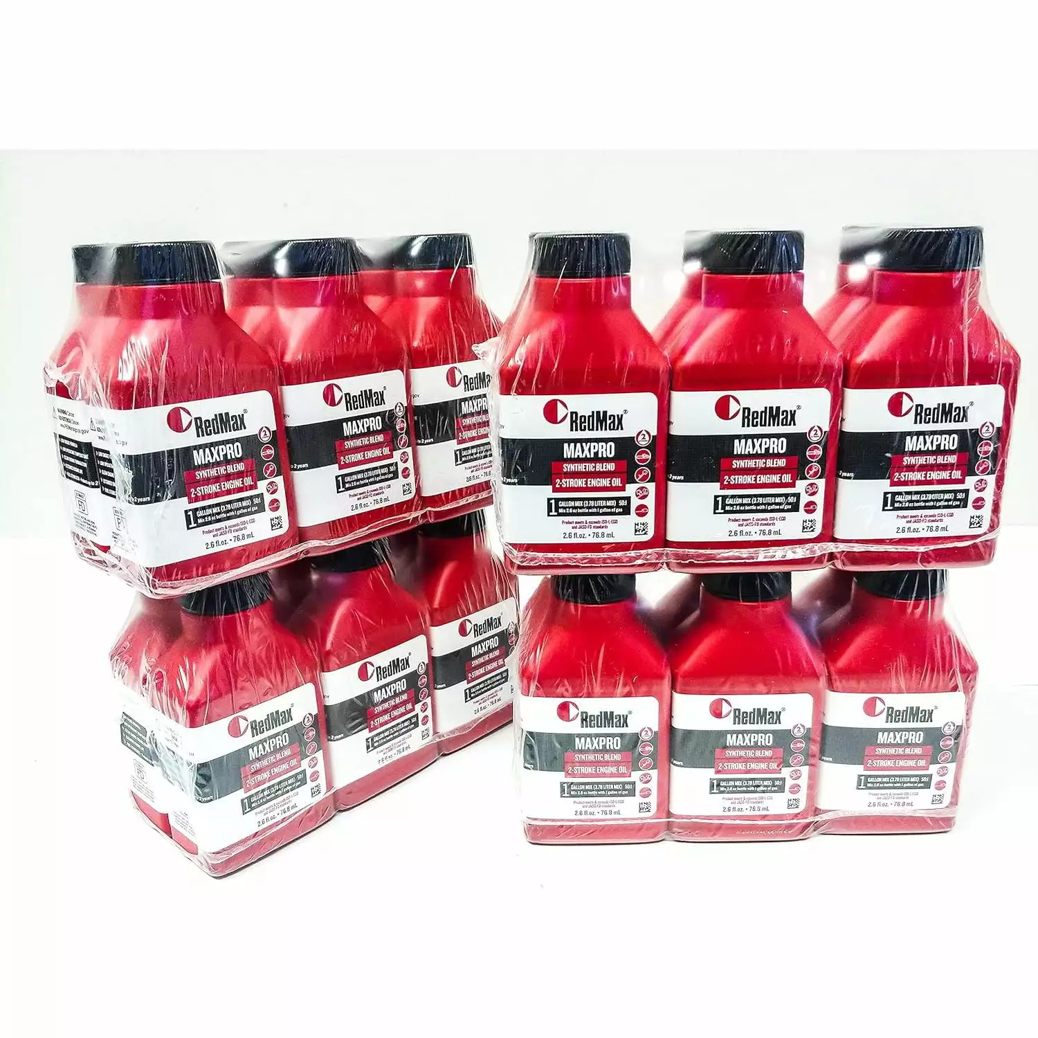 RedMax OEM MaxLife 2-Cycle Oil 6.4 Oz (6-Pack) - Synthetic Blend For 2-Stroke Engines, 50:1 Mix Ratio