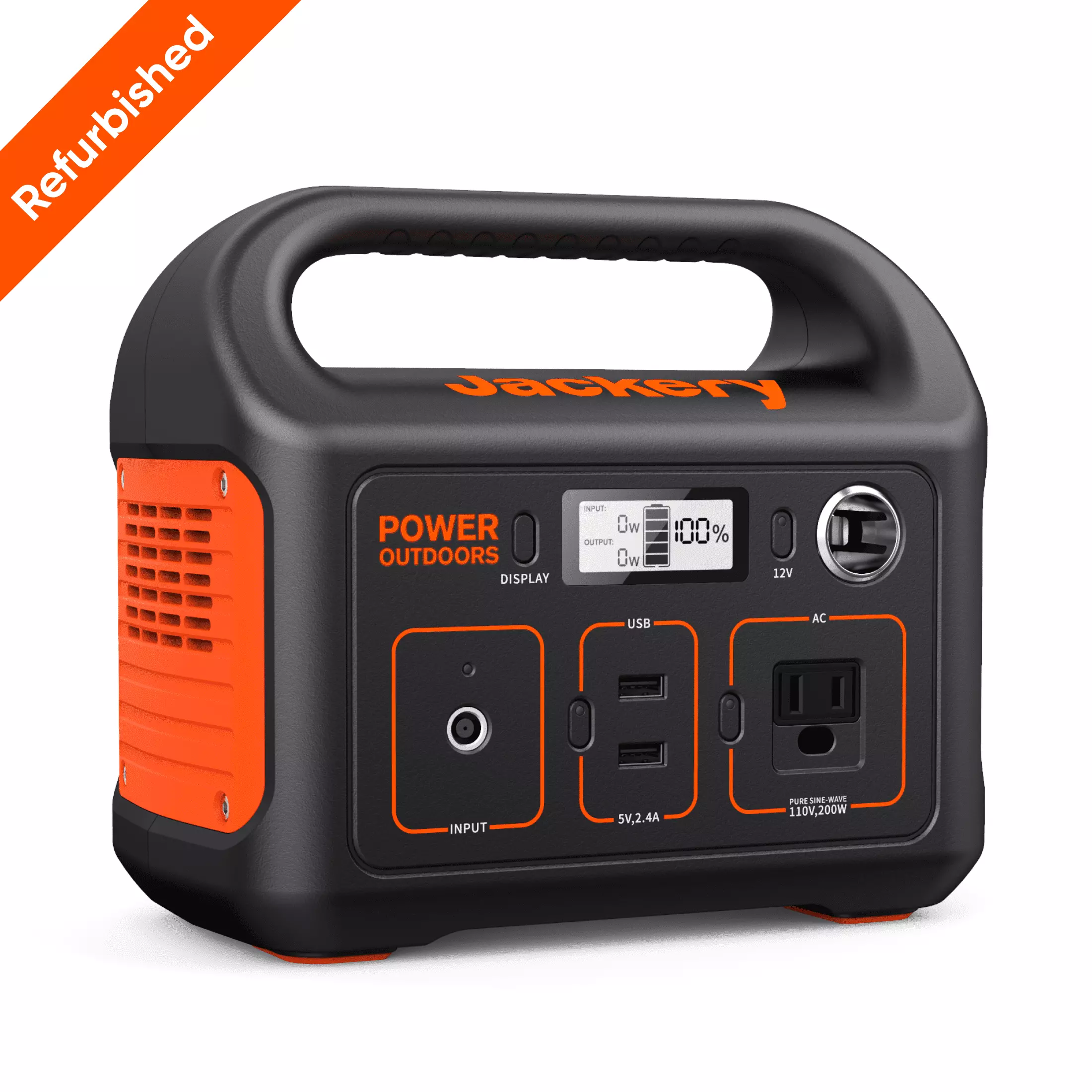 Restored Jackery Travel-friendly Power Station Uncoverr 290. 290Wh Backup Lithium Battery. 110V/200W Pure Sine Wave AC Outlet. Solar Generator (Solar Panel Not Included) for Outdoors Camping Travel
