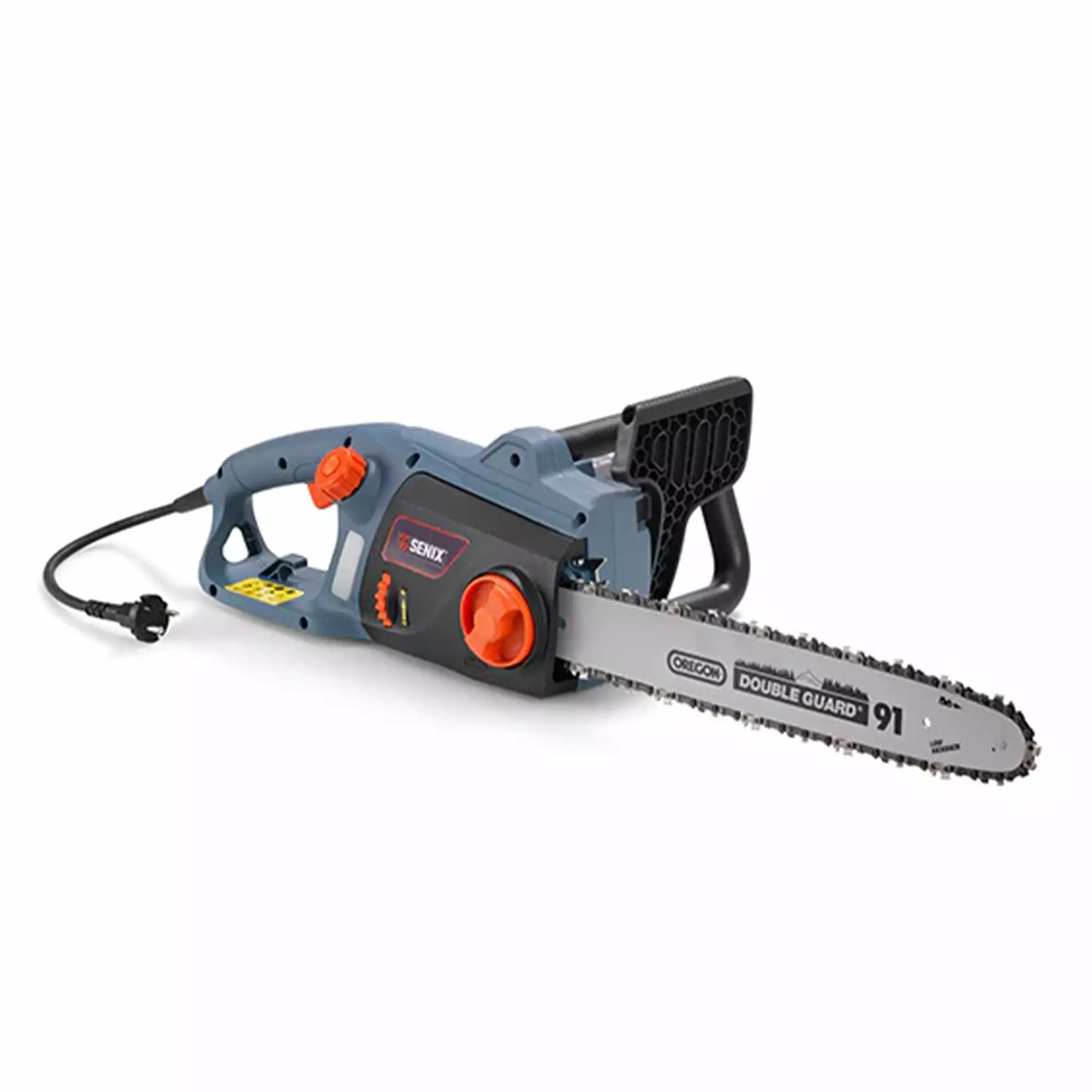 SENIX 12 Amp Corded Chainsaw. 16-Inch Oregon Bar and Chain. Side Auxiliary. CSE12-M