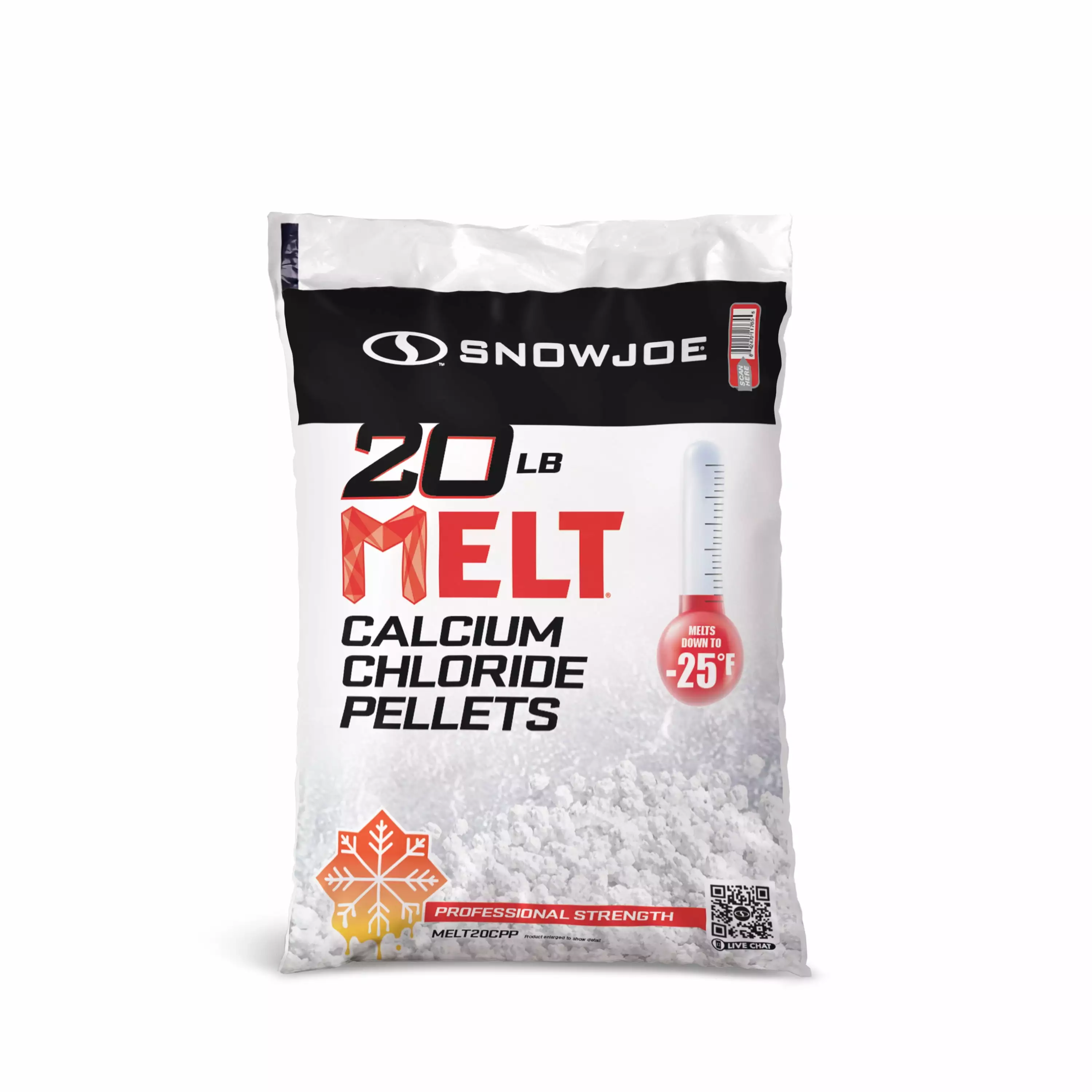 Snow Joe 20lb Pure Calcium Chloride Ice Melt Pellets. 94% Pure