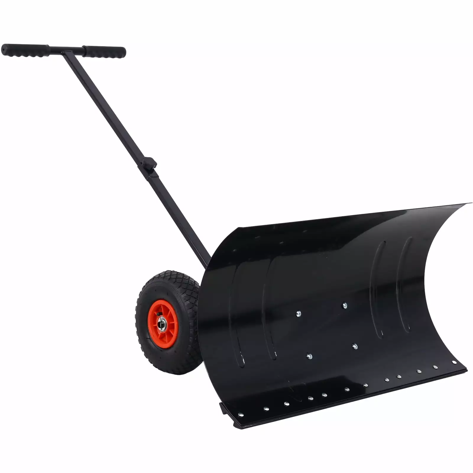 Snow Shovel Snow Pusher With Adjustable Angle Handle Snow Removal Tool With 29 Blade 10 Wheels For Home