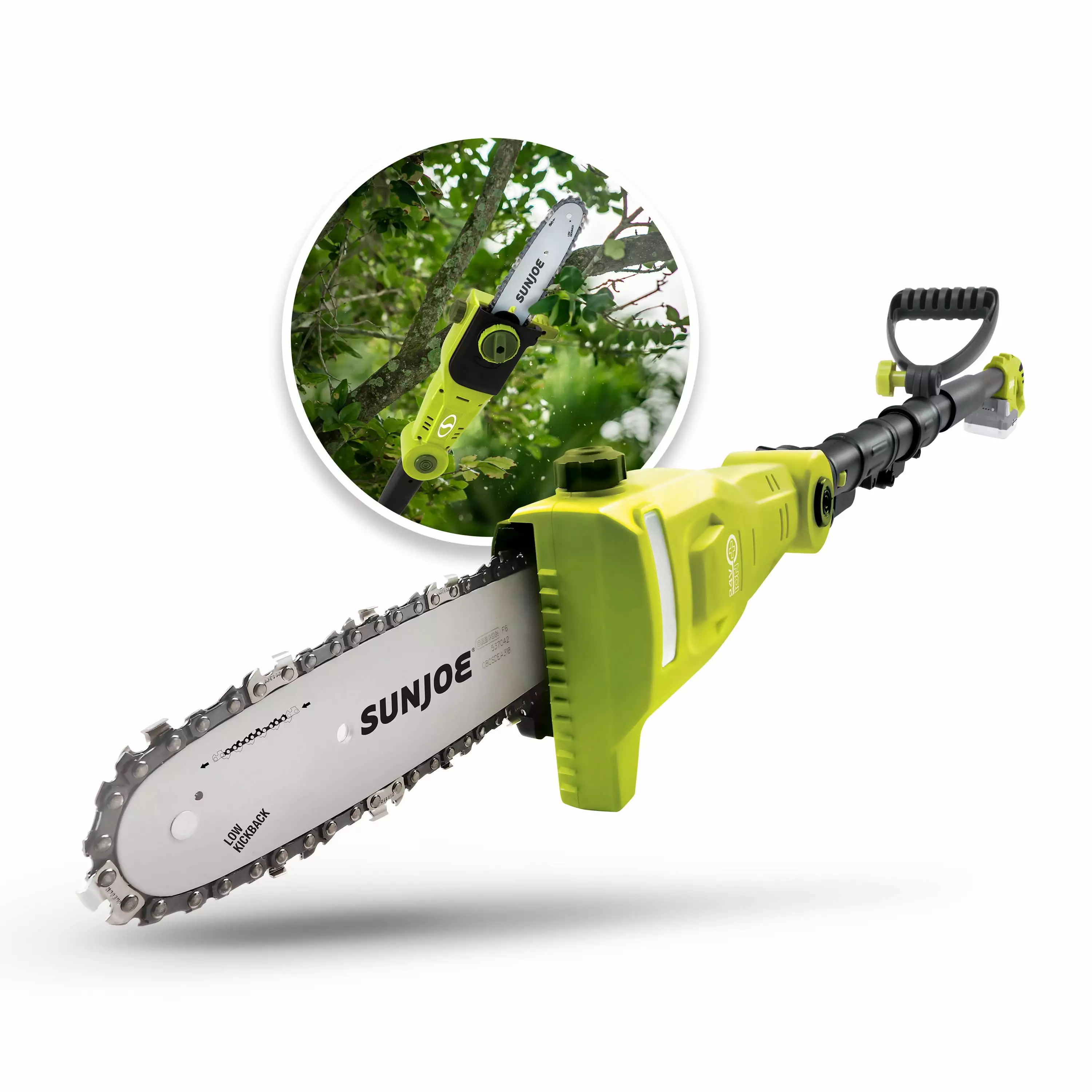 Sun Joe 24-Volt Cordless Telescoping Pole Chainsaw. 8-inch. Tool Only