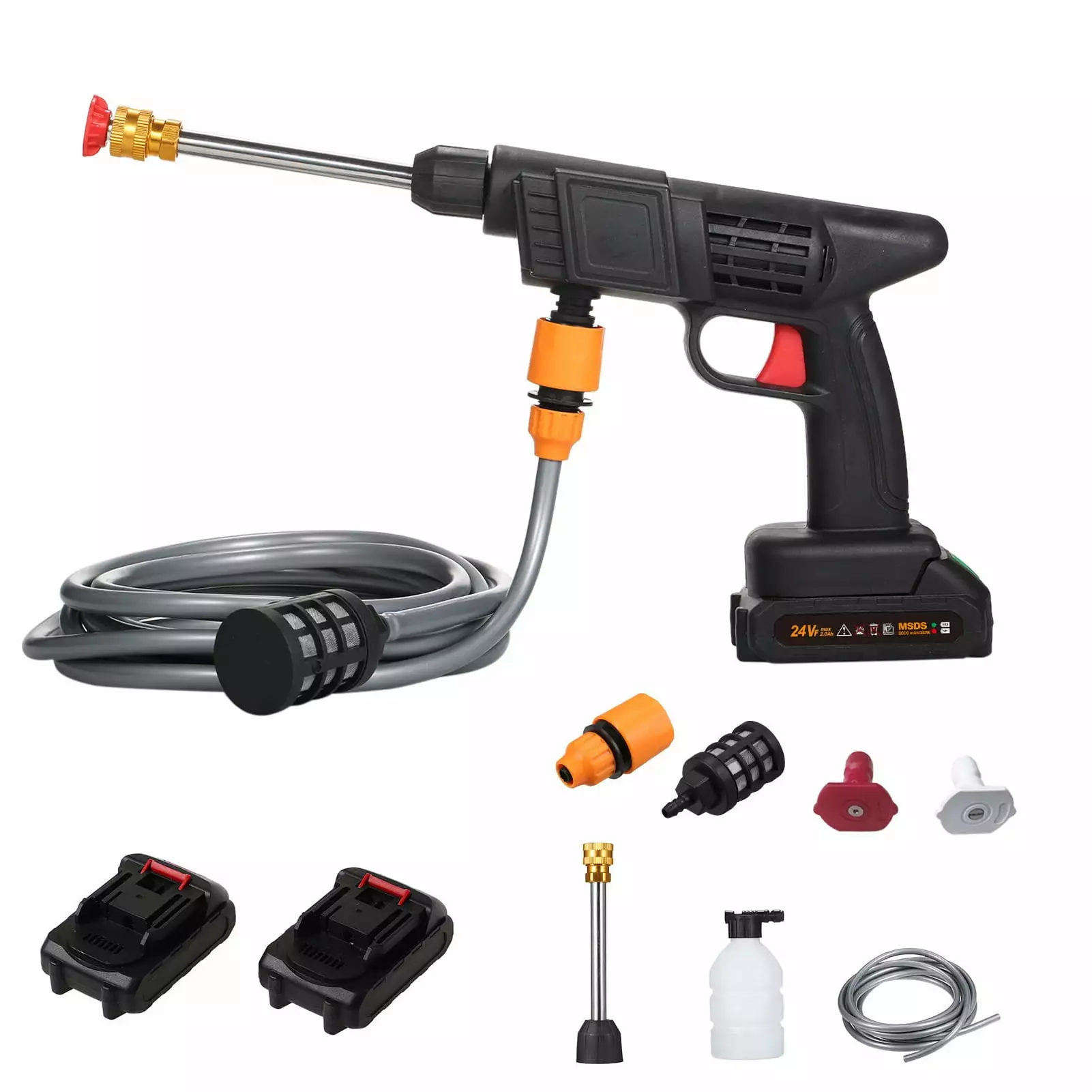 Suzicca Cordless Pressure Washer. 6 in 1 Power Cleaner. 50PSI. Battery and Charger Included for Car Detailing. Fence. Floor Cleaning. Plant