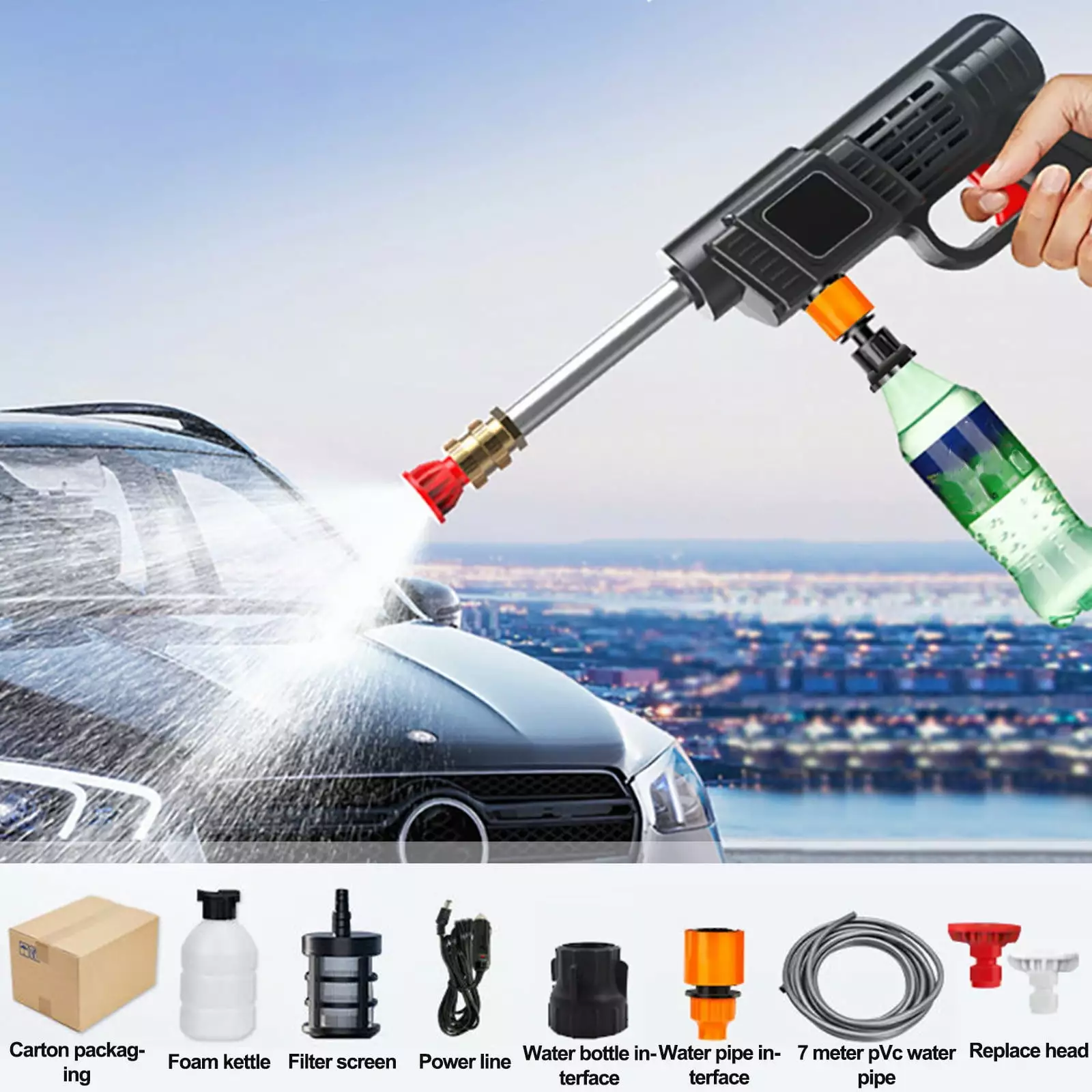 Vaidhai Lithium Battery Car Washing Tool Travel-friendly Car Washer High Pressure Car Washing Water Guns Floor Stall Watering Houtilizehold Rechargeable Garden Water