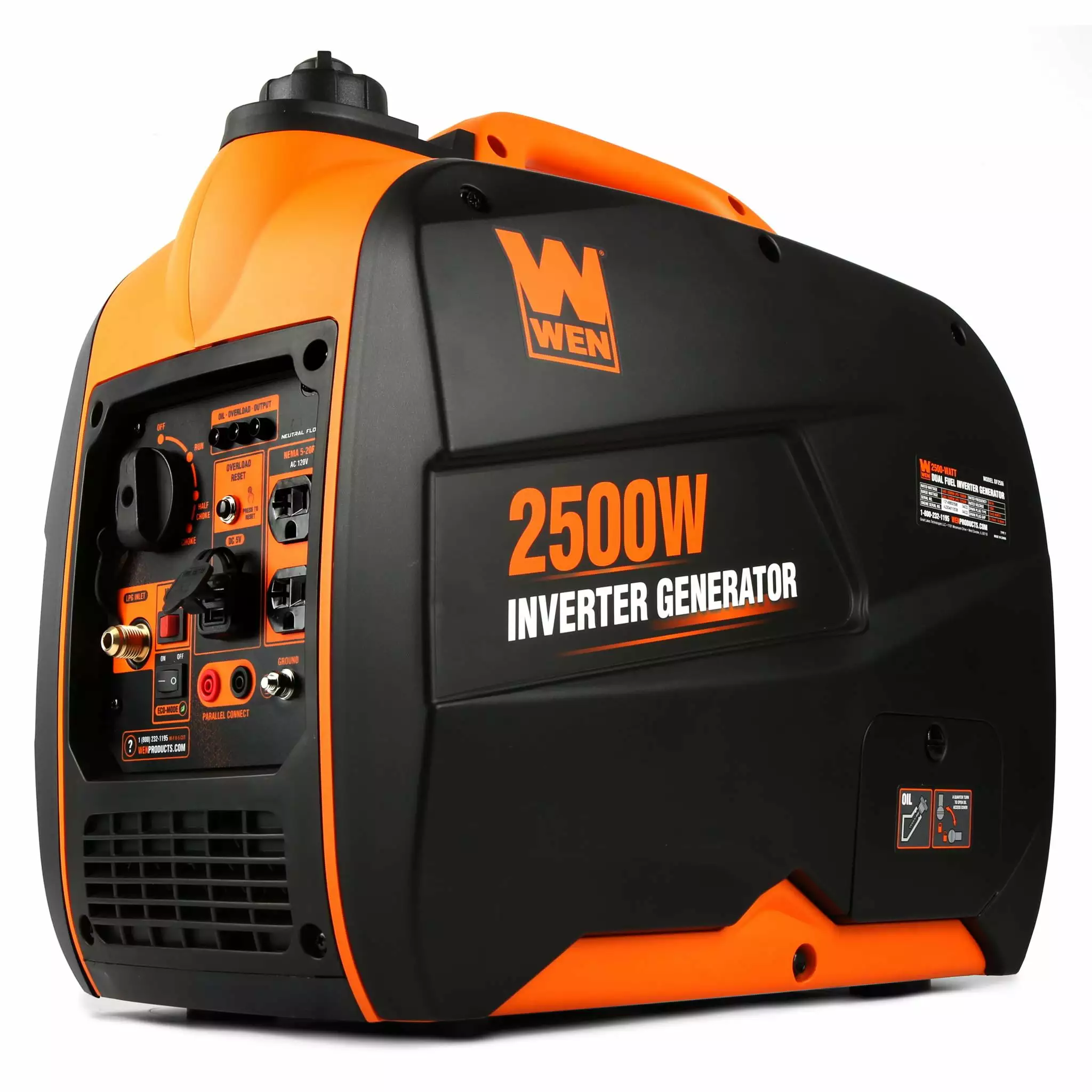 WEN Super Quiet 2500-Watt Travel-friendly Dual Fuel Inverter Generator ...