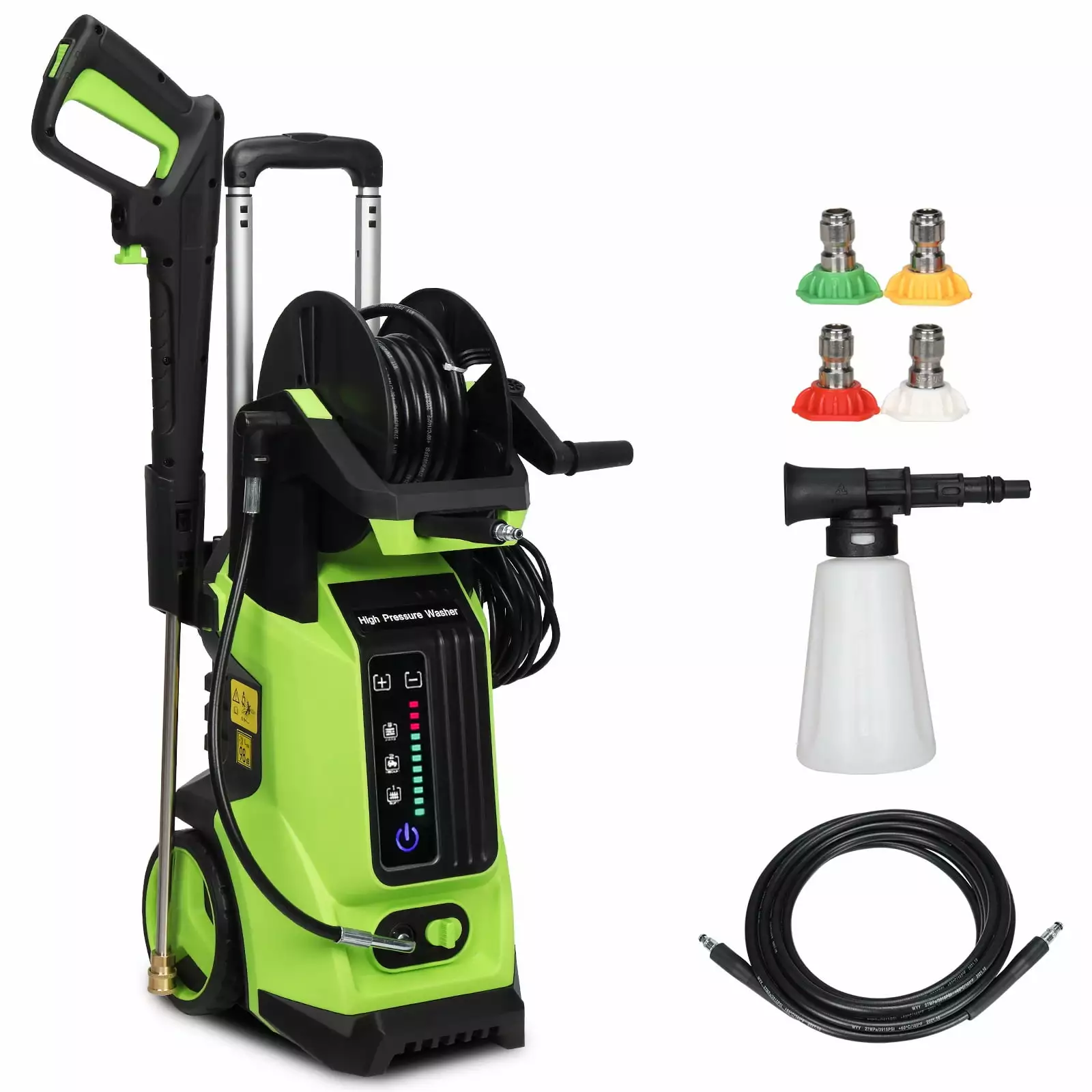 Zimtown High Pressure Washer Car Wash Machine. 3800PSI Max 2.6 GPM. 4 Quick Connect Nozzles. Soap Bottle